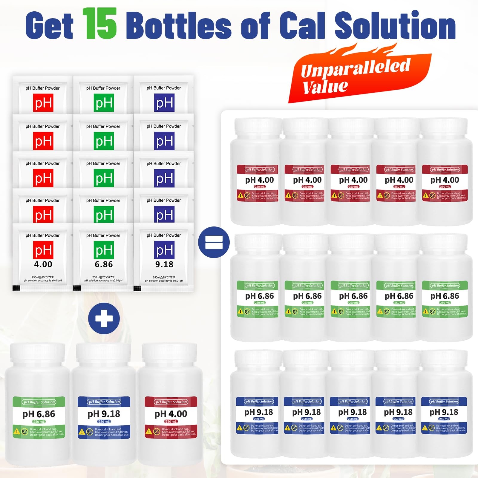 ORAPXI 15 Pack pH Meter Calibration Solution Buffer Powder for…