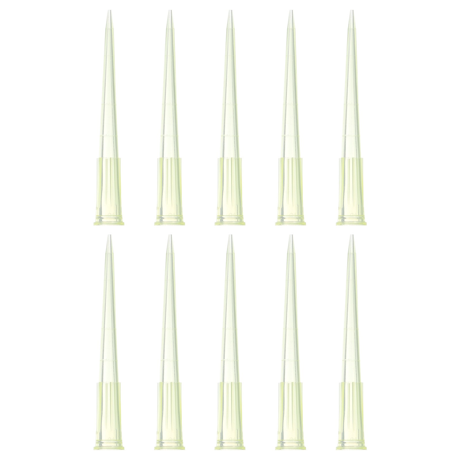100Pack 200ul Pipette Tips Plastic Pipettor Tips with Measurements Yellow