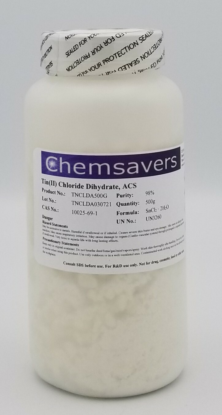 Tin(II) Chloride Dihydrate, ACS, 98%, 500g