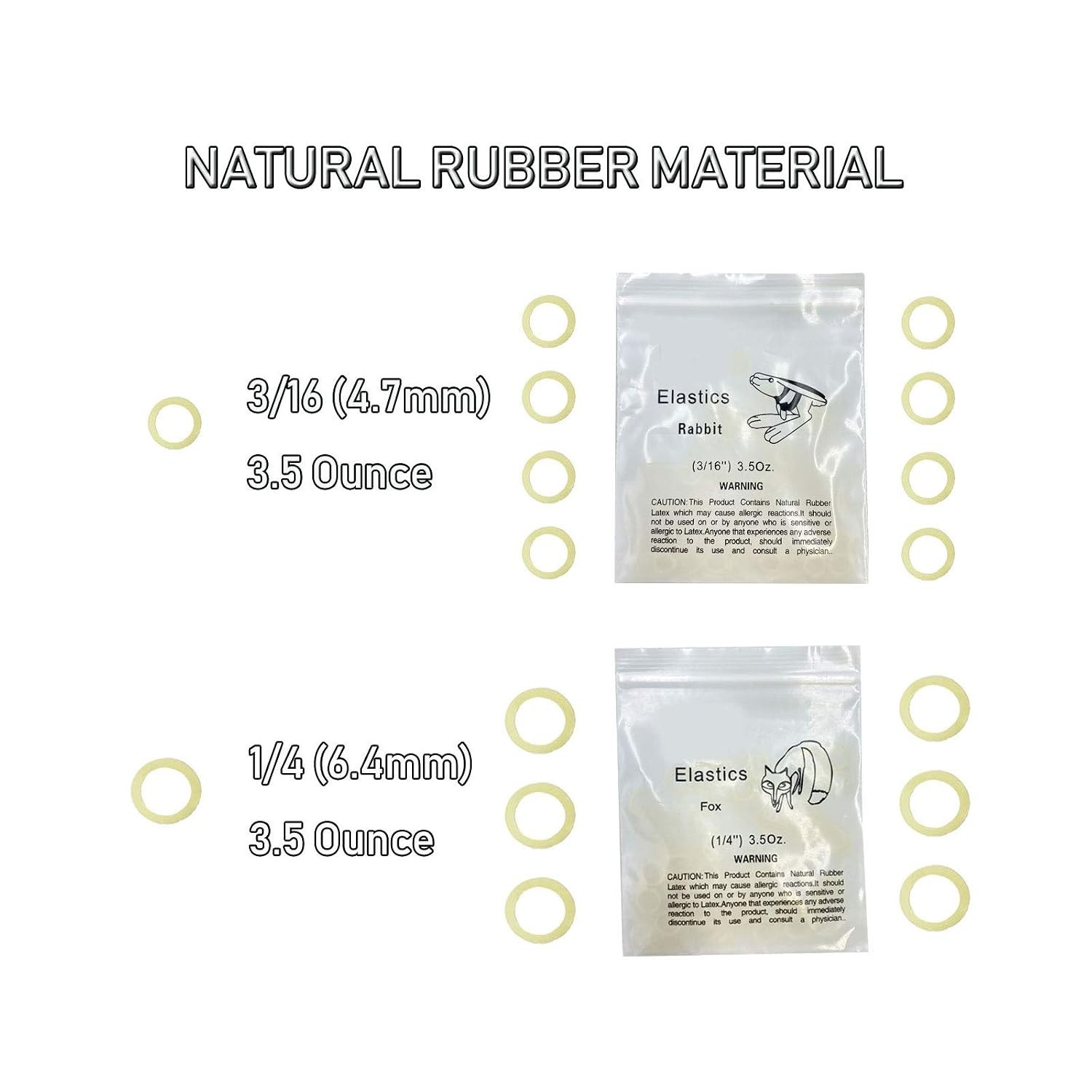 Orthodontic Rubber Bands for Braces: 500 Pack + 5 Placer Tools Included