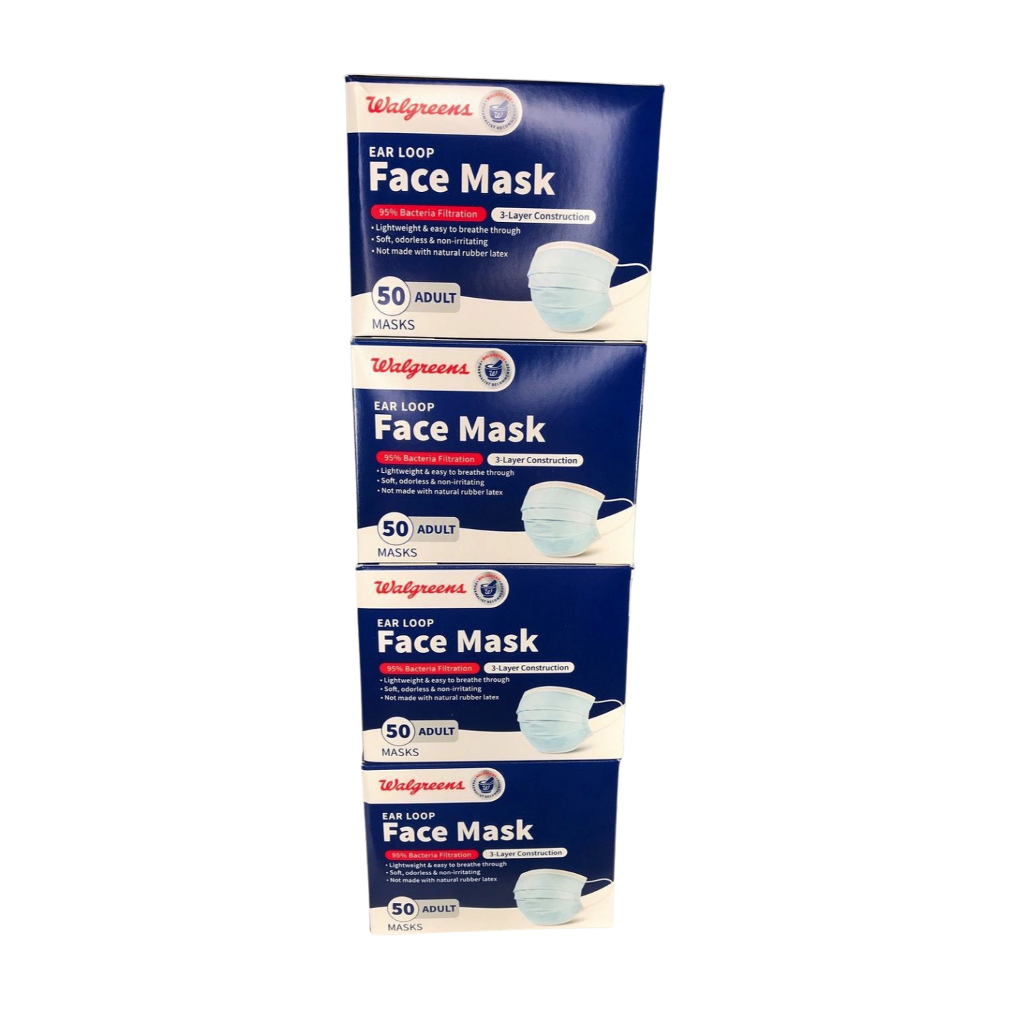 Ear-Loop Adult Face Masks (200 count, Walgreens, box expiration: 2/2025)