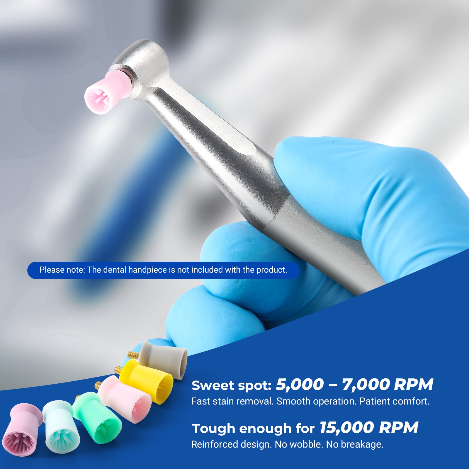 144pcs JMU Dental Prophy Polishing Cup Cups For Contra Angle Handpiece Latch