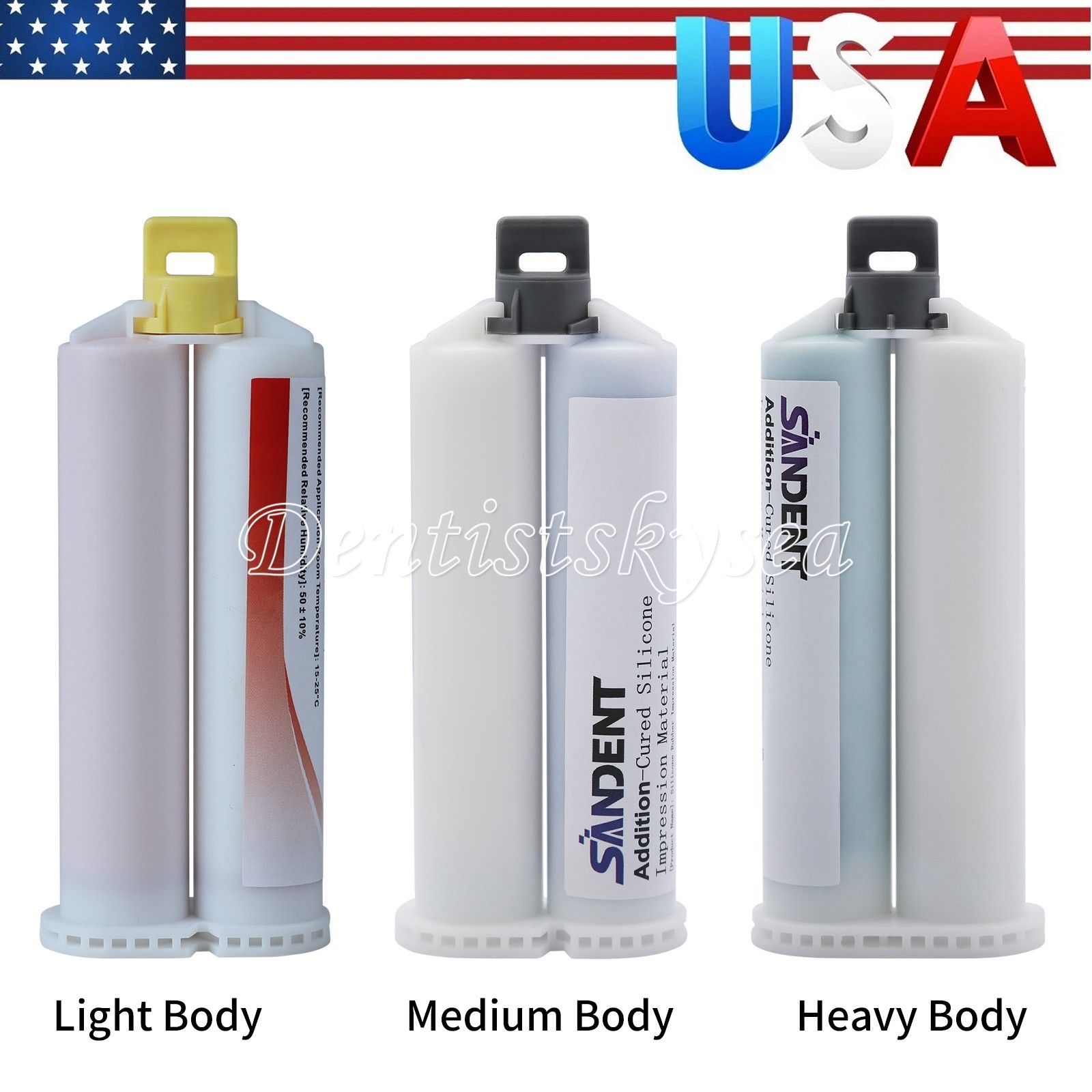 LIGHT MEDIUM HEAVY Body Impression Material Dental VPS FAST SET 50ML Cartridges