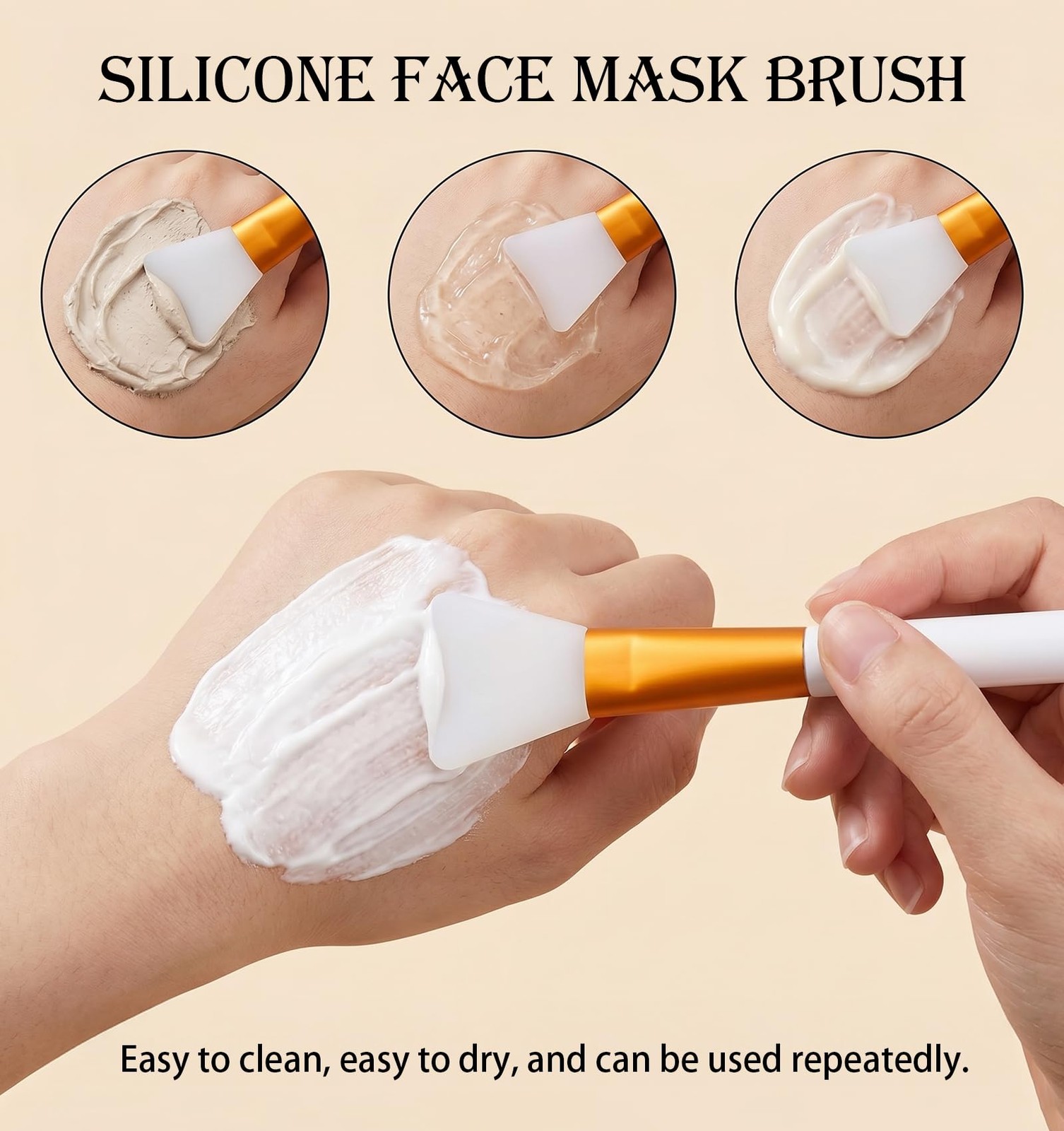 4 Pcs Silicone Face Mask Brush Applicator, Applicator Tool for White