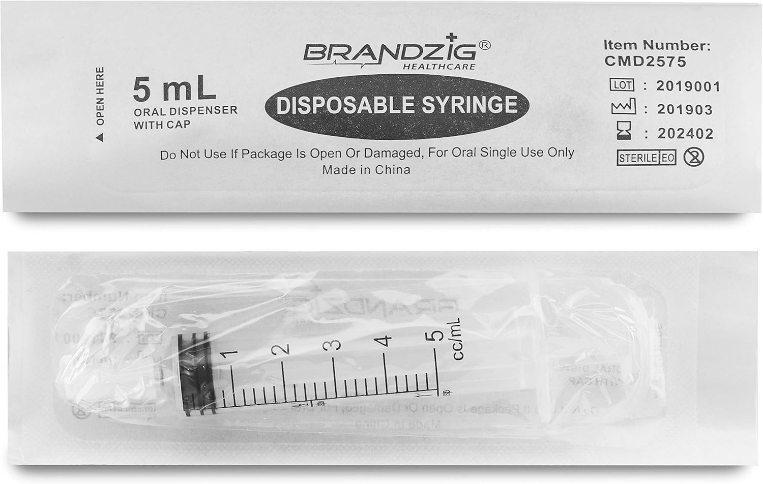 5Ml Syringe with Cap (100 Pack) | Oral Dispenser without Needle, Luer Slip Tip,