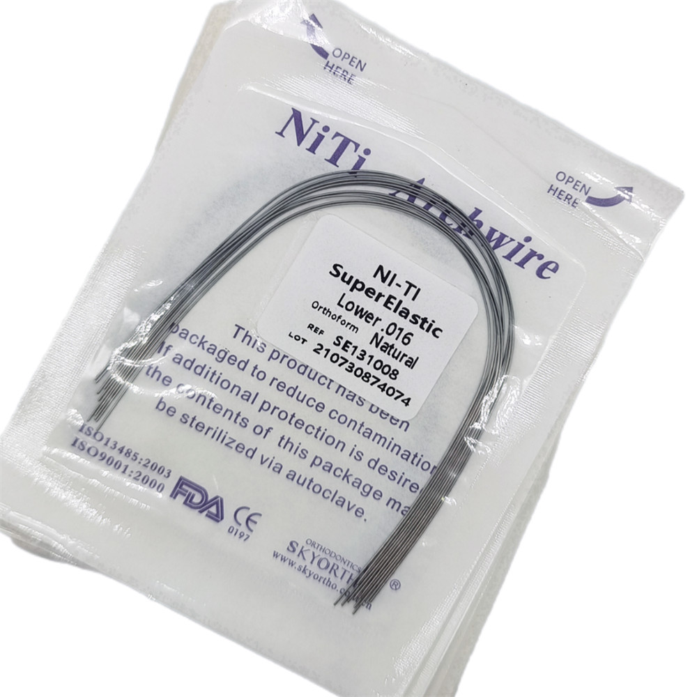 Dental Orthodontic Arch Wire Super Elastic Niti Round Rectangular Natural Form