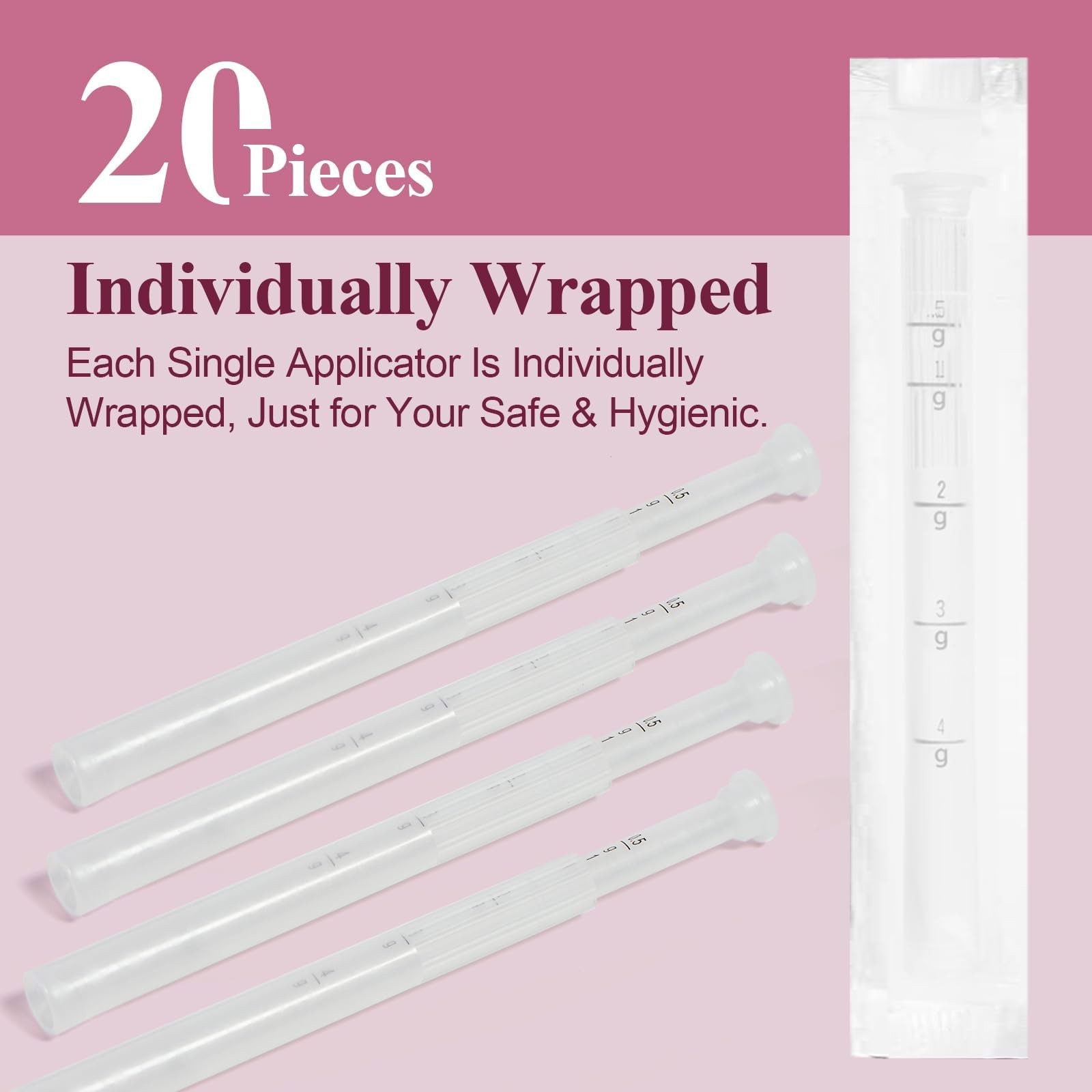 Dizzily 20 Packs Disposable Vaginial Cream Applicators – Fits 20Pack
