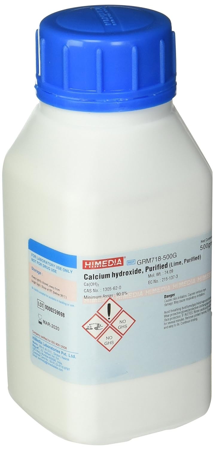 500G Purified Calcium Hydroxide, Ideal for Versatile Laboratory Applications