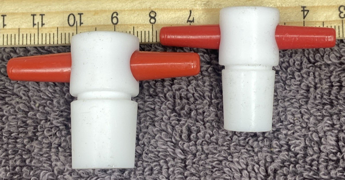 Mixed Lot of 49 Bottle Stoppers Lab Apothecary Range of Sizes Red and White