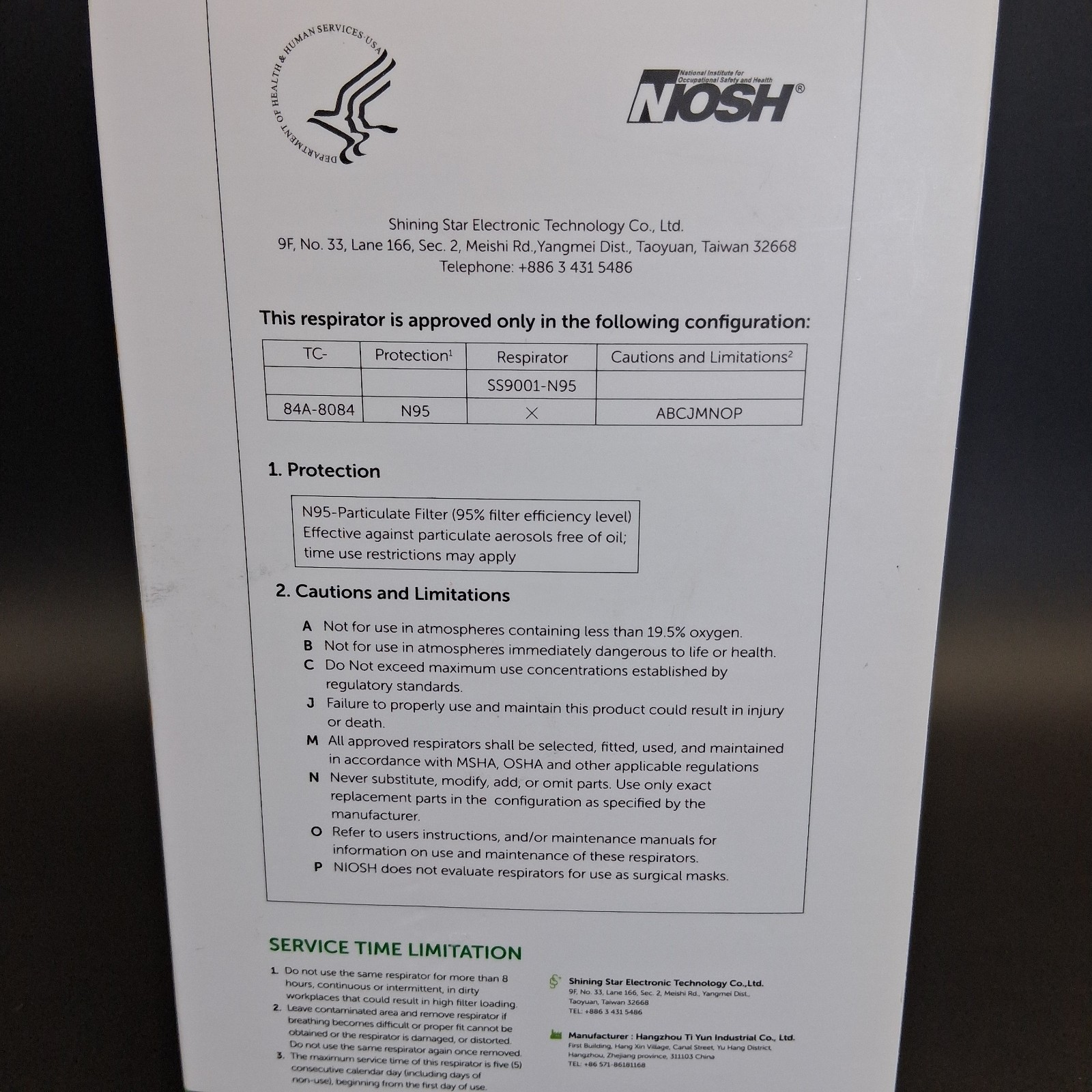 FLTR SS9001-N95 NIOSH Approved Particulate Respirator Face Masks 20 Pack