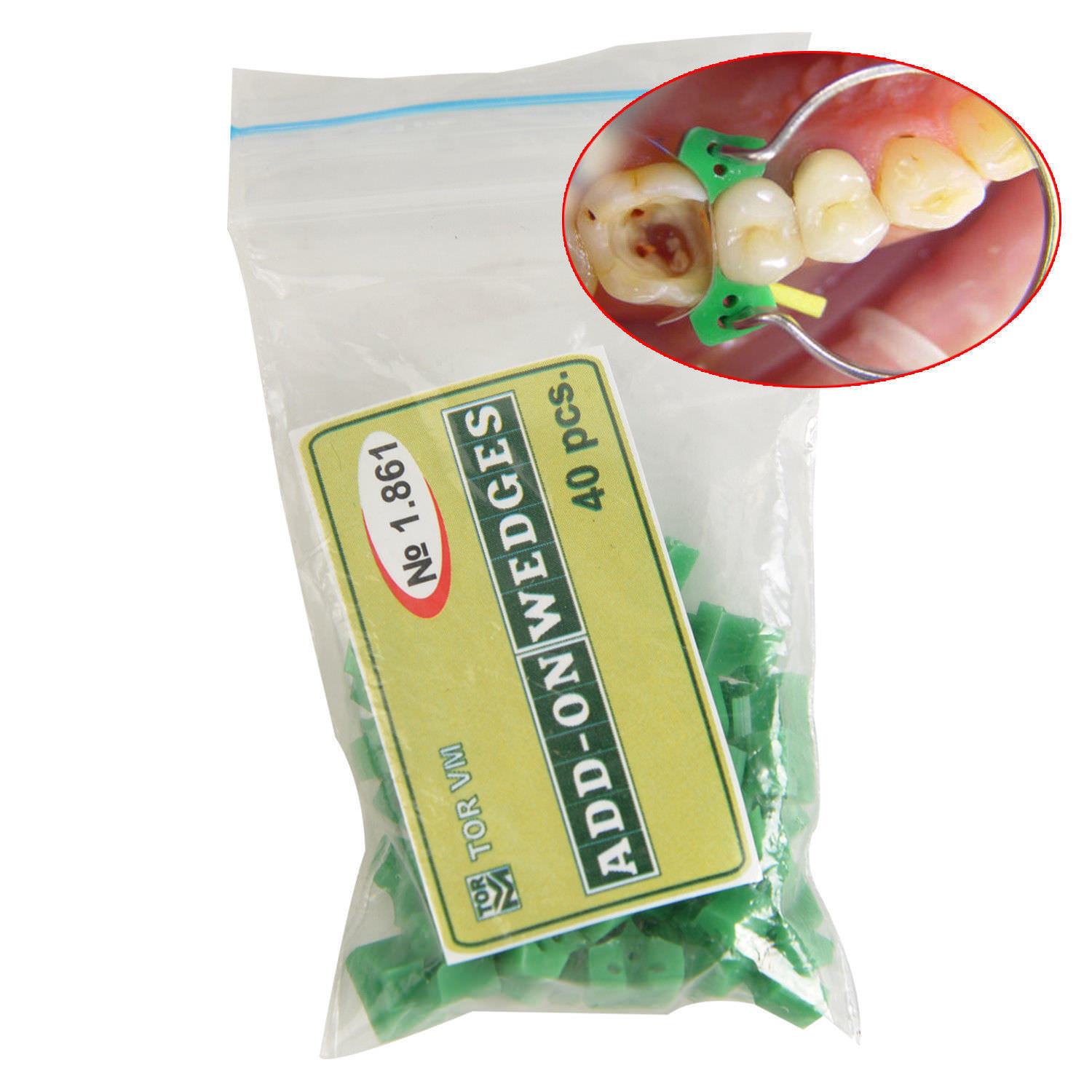 Dental Add On Wedges Orthodontic Silicone Rubber № 1.861 TOR VM 40 Pcs/pack