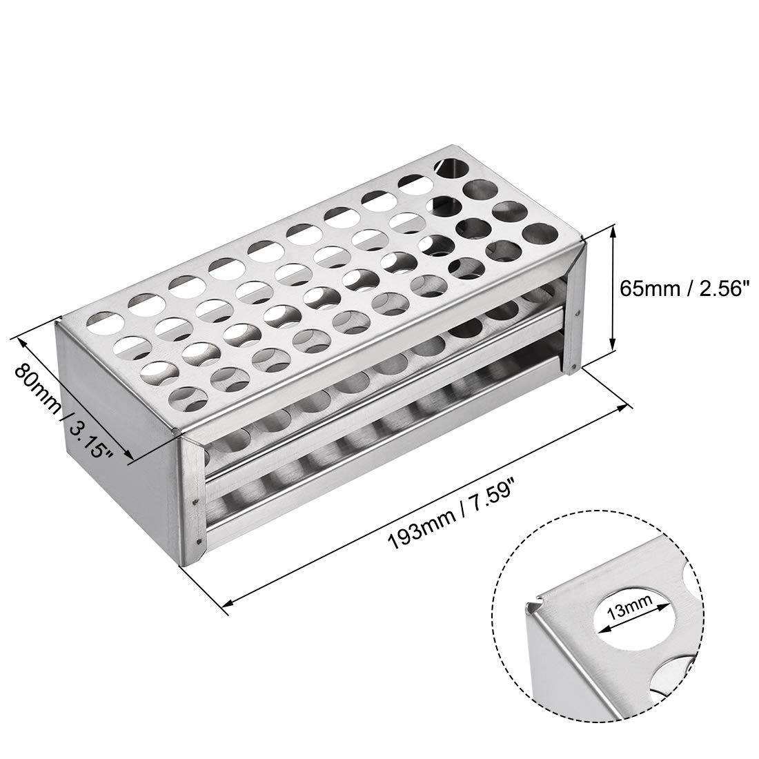 uxcell 304 Stainless Steel Test Tube Holder Lab Stand Rack 40 Hole 3 Layer fo…