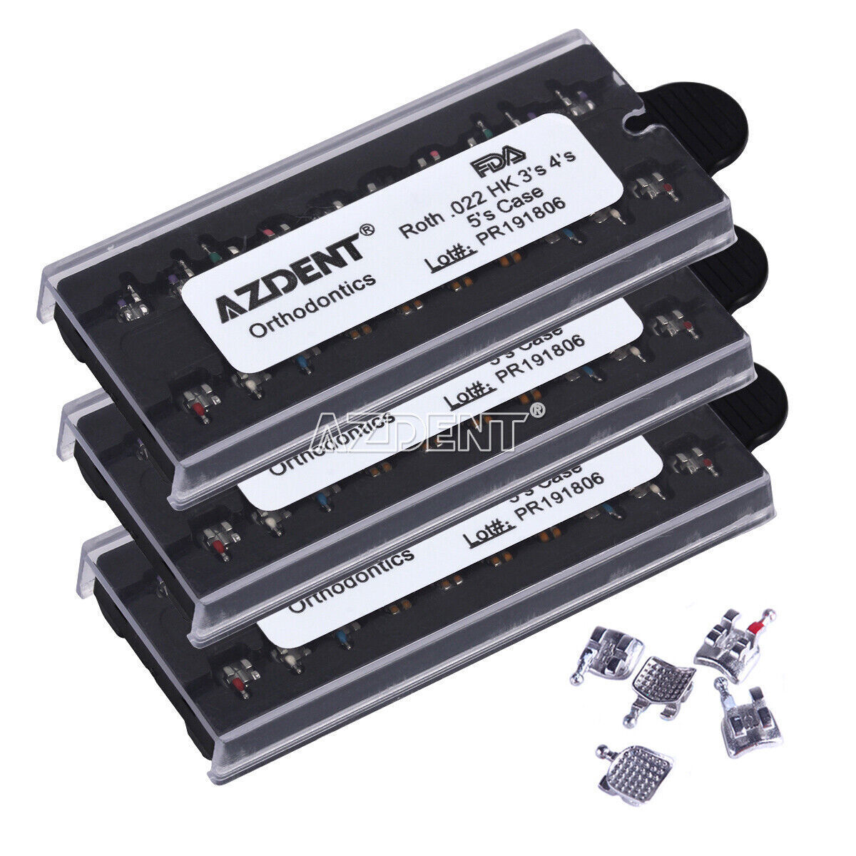AZDENT Dental Orthodontic Monoblock MIM Bracket Braces Mini Roth/ MBT 018/ 022