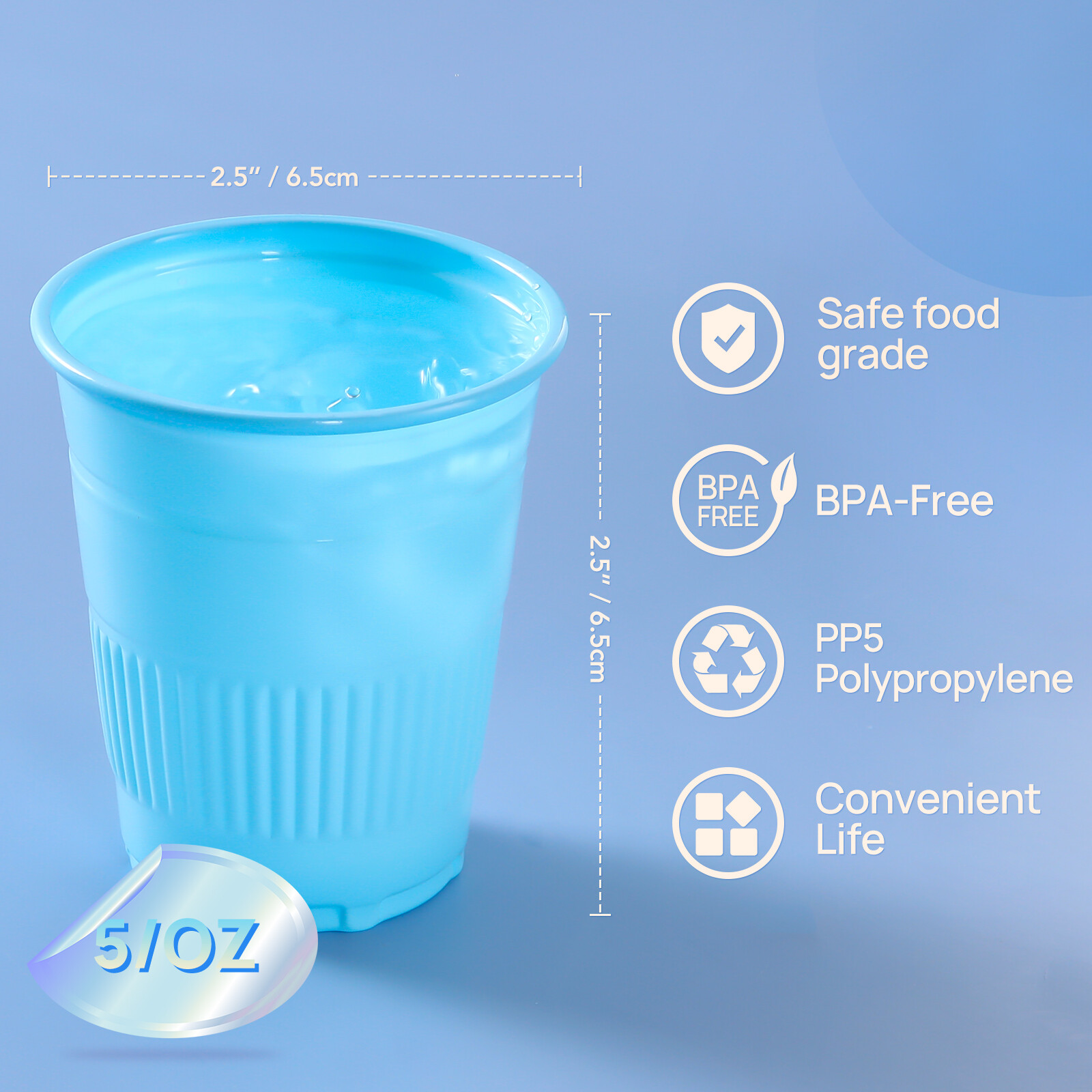 JMU Disposable Dental Plastic Drinking Cups 5oz Party Cups Bathroom Rinse Cups