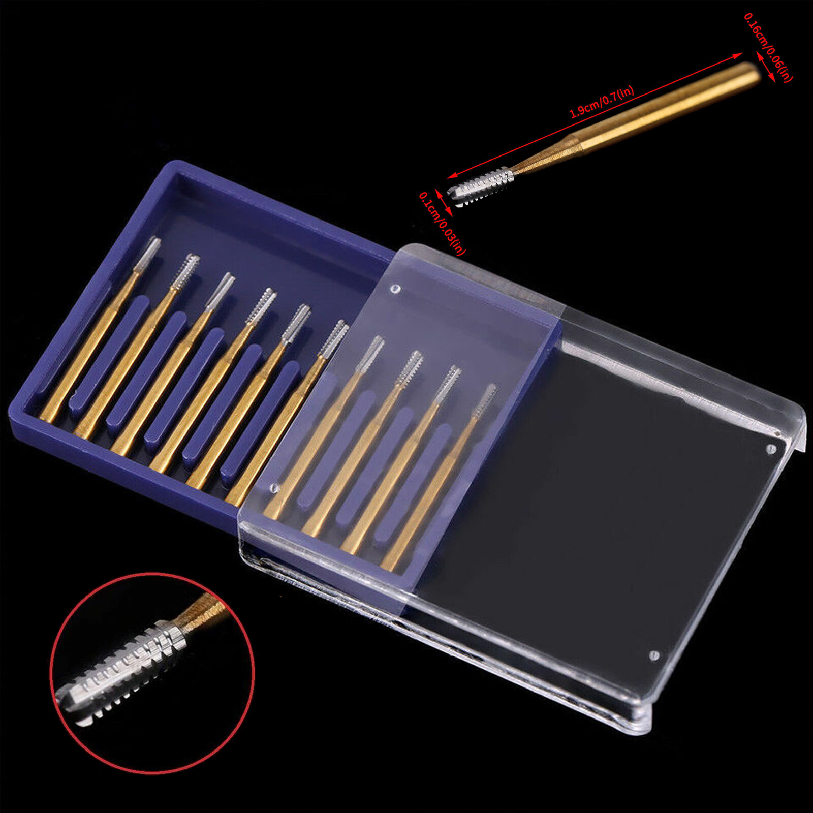 10Pcs Dental Tungsten Carbide Burs Crown Cutter Cutting Transmetal FG 1957