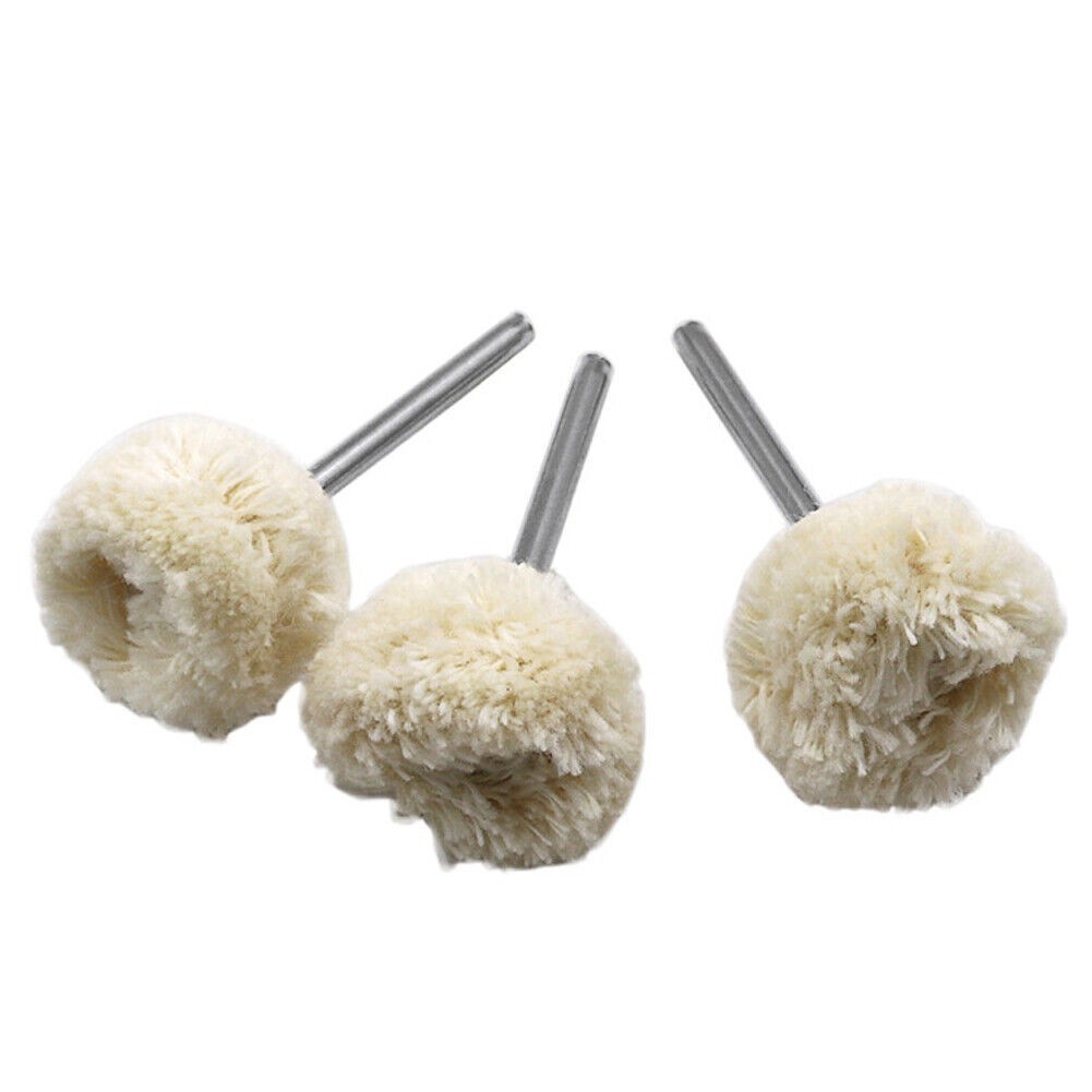 20 Pcs Wool Felt Abrasive Head Dremel Type Grinding Buffing Polishing Pads Wheel