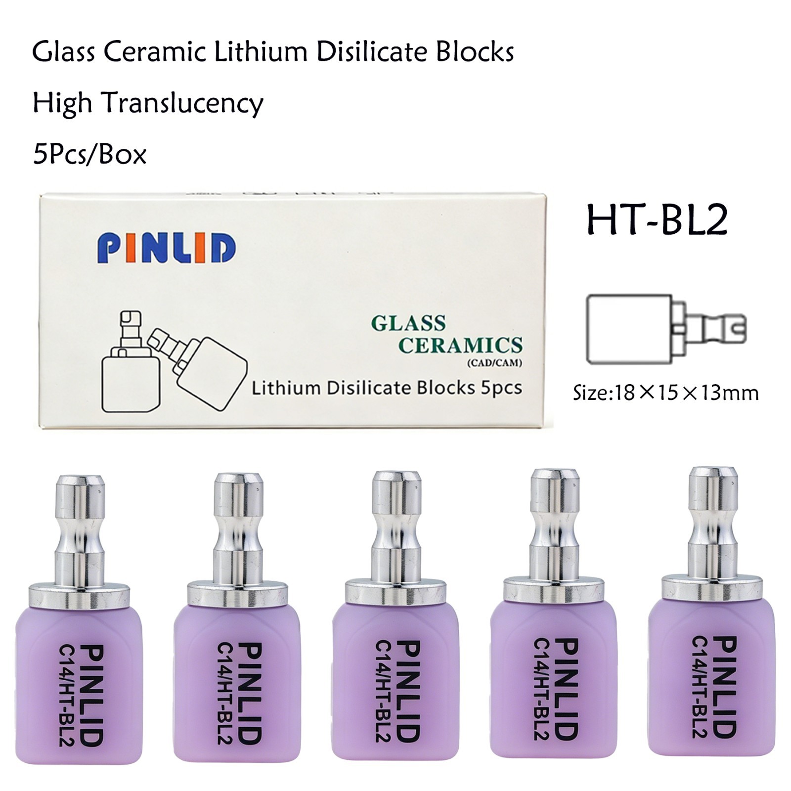 US C14 Dental Emax Glass Ceramic Block HT Lithium Disilicate CAD/CAM CEREC Block