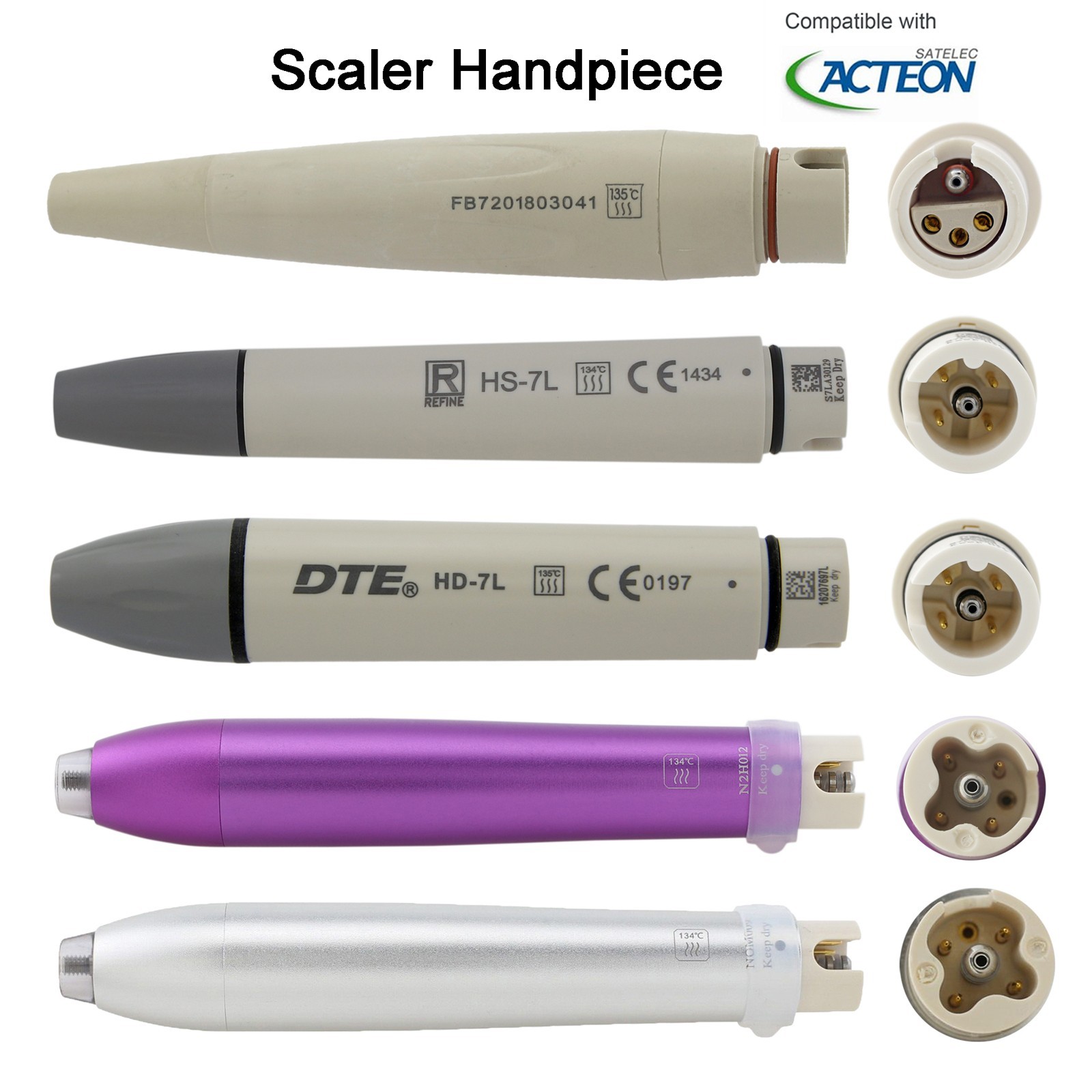 Dental Ultrasonic Scaler ACTEON Tip H3 10X 1S Piezo NEWTRON Slim B.LED Handpiece