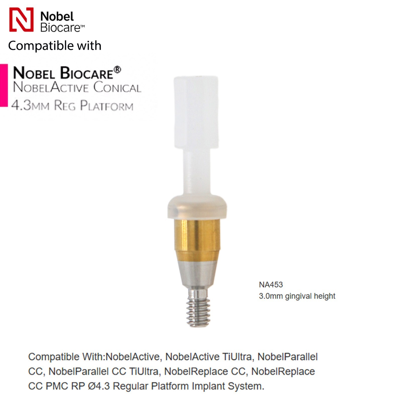 US Locator Abutment Compatible Nobel Active Conical Connection Internal RP/NP