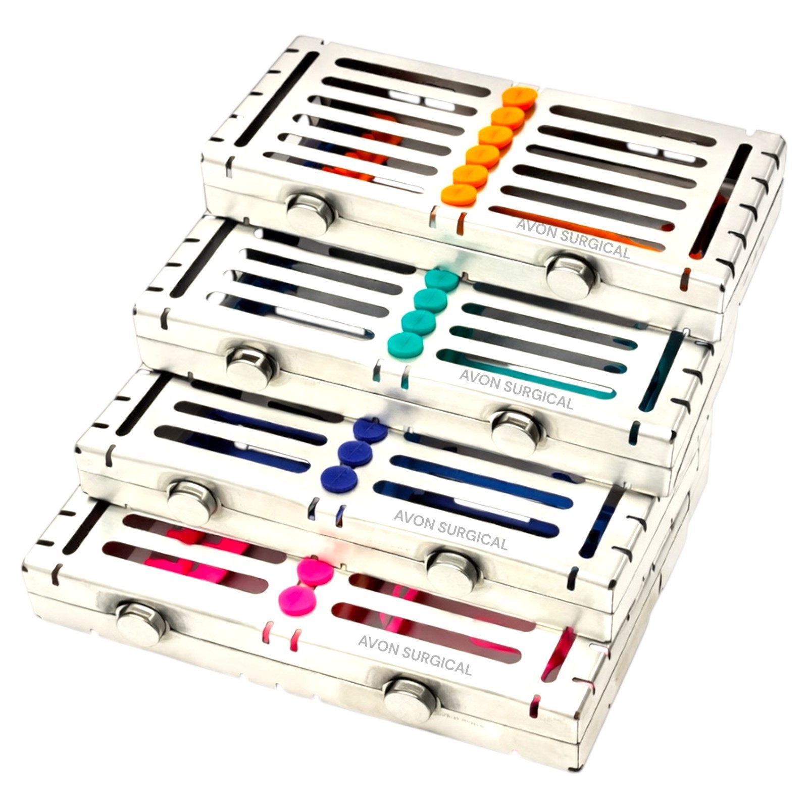 DETACHABLE STERILIZATION CASSETTE WITH DOUBLE BUTTONS 5 SLOT GERMAN GRADE