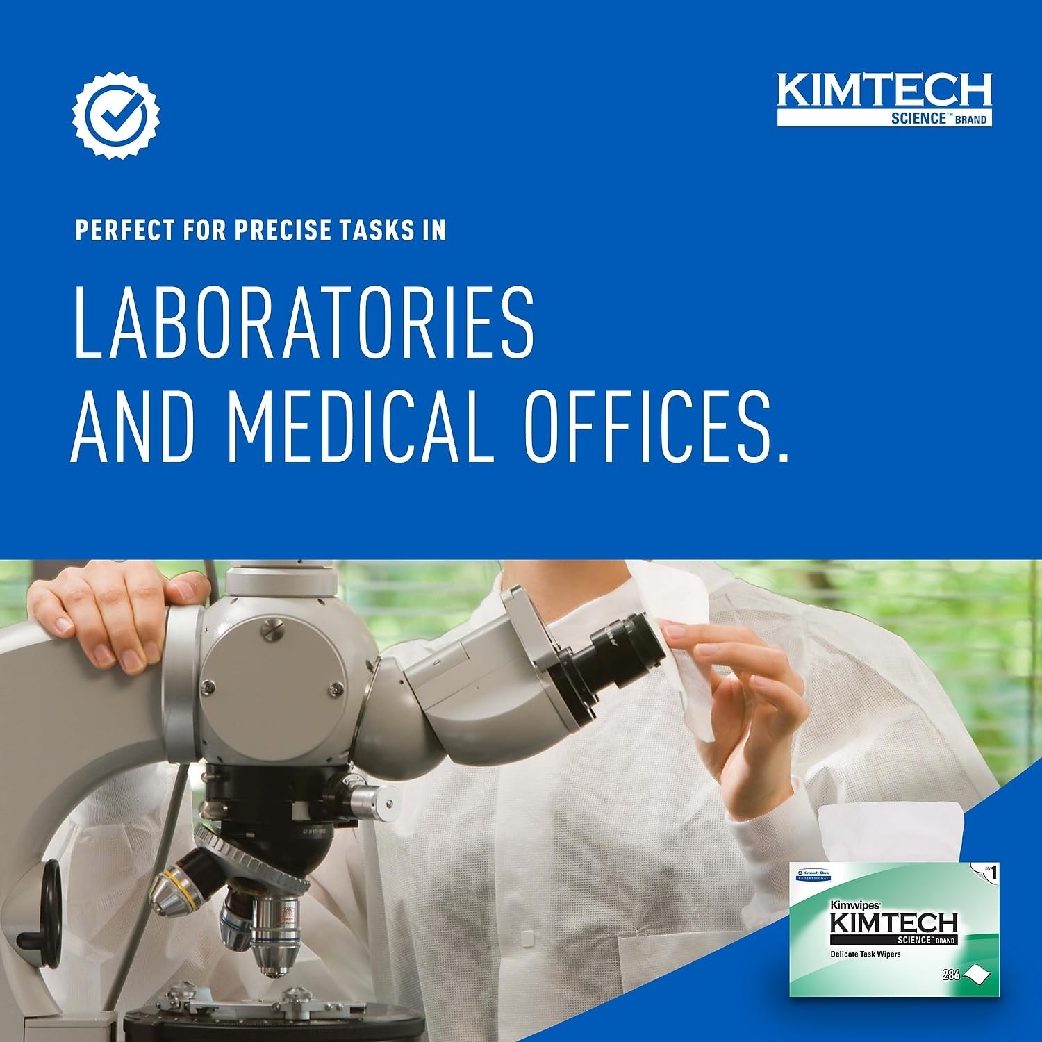 1-Ply Unscented Kimwipes – Light-Duty Wipers for Labs, 286 Efficient Dispensing