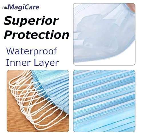 USA Blue Face Mask, Disposable – Face Masks Medical Grade (ASTM Level 1), 3 P…