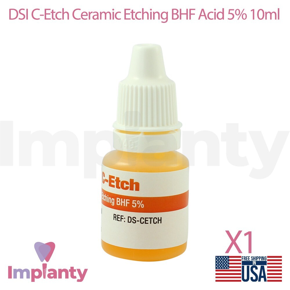 DSI C-Etch Ceramic Porcelain Etching 10ml Semi Gel Dental Restoration Repair