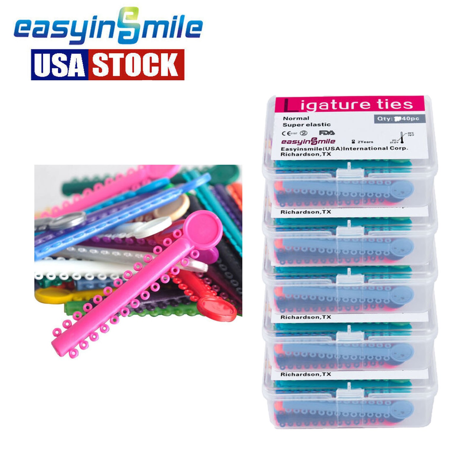5boxes Dental Ligature Ties Super Elastic Rubber Band For Orthodontic Brackets