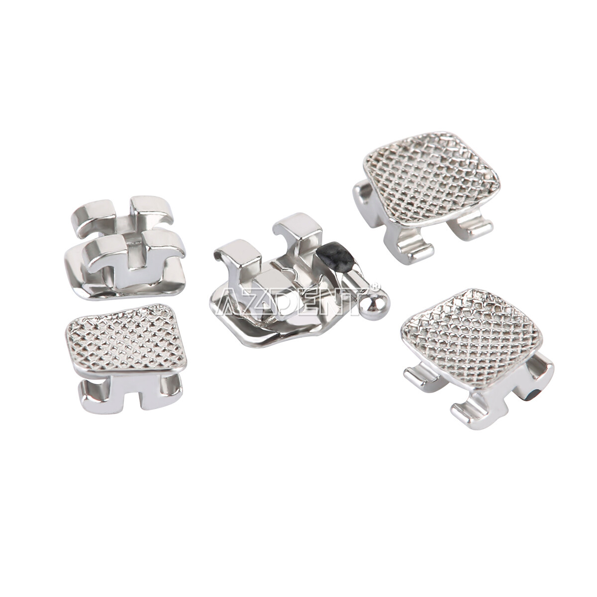 AZDENT Dental Orthodontic Brackets Metal Braces Mini Roth MBT Slot 0.022 3Hook