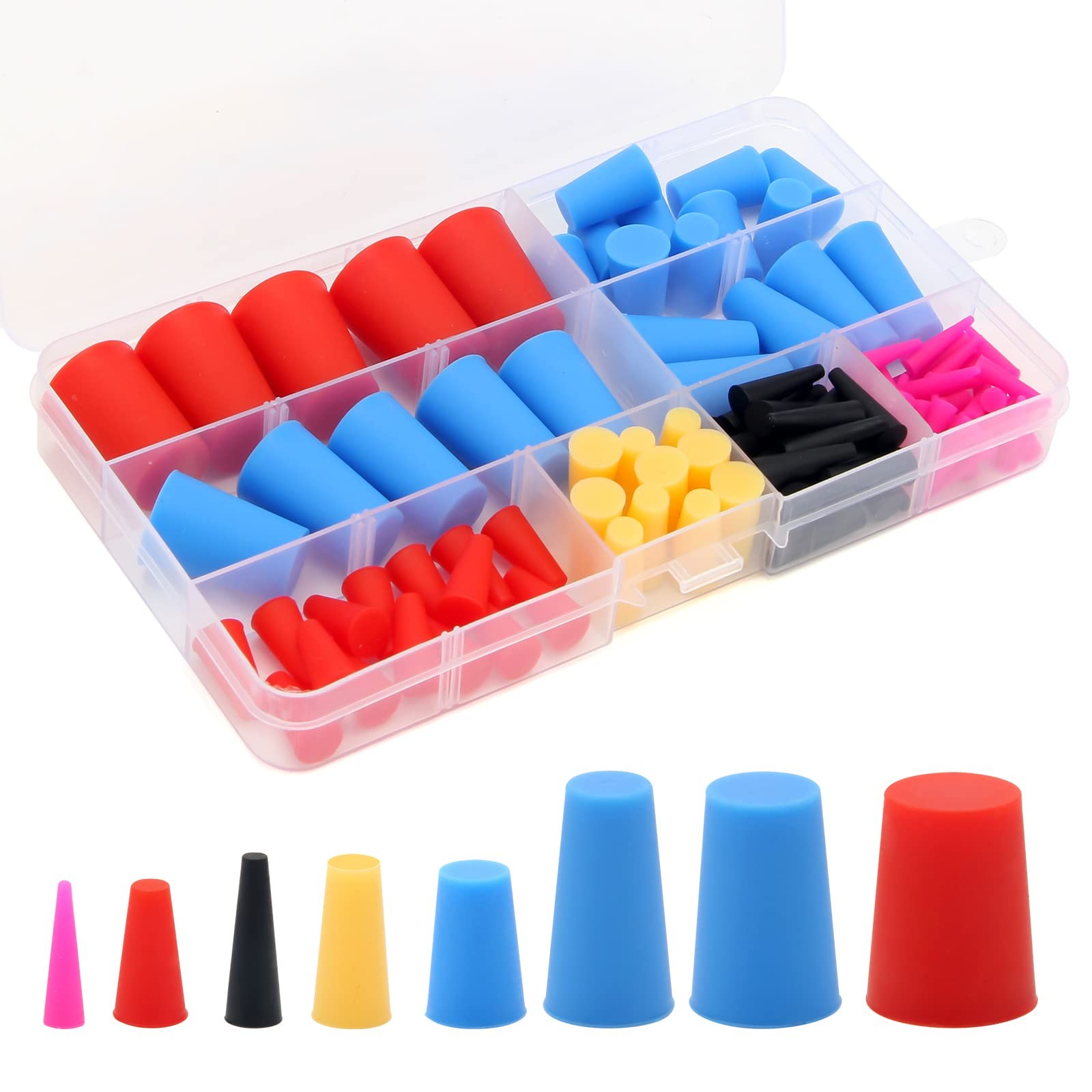 110 Pcs Silicone Rubber Tapered Plug High Temperature Hole Plugs for Painting