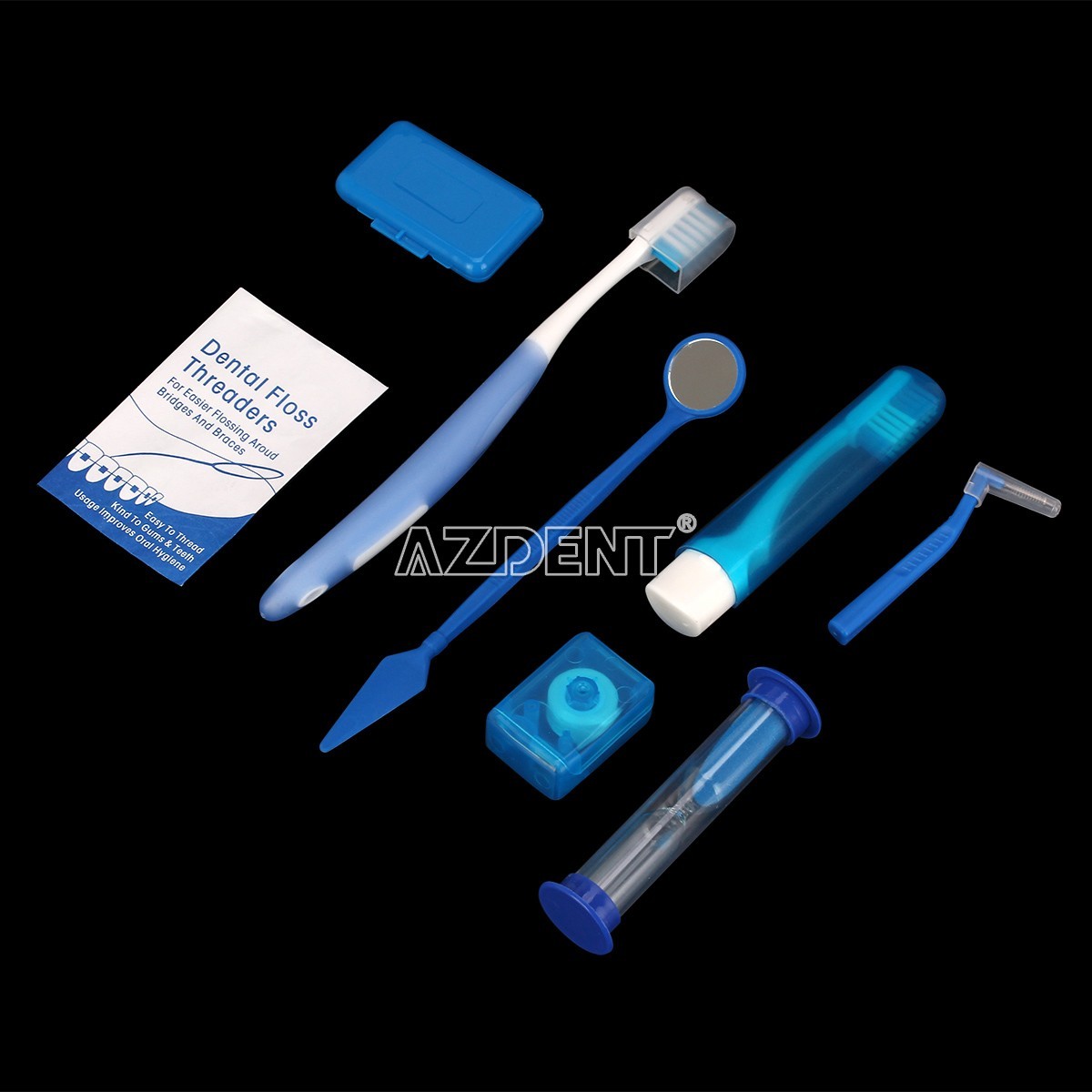5 X Dental Orthodontic Brush Toothbrush Interdental Floss Oral Care Blue