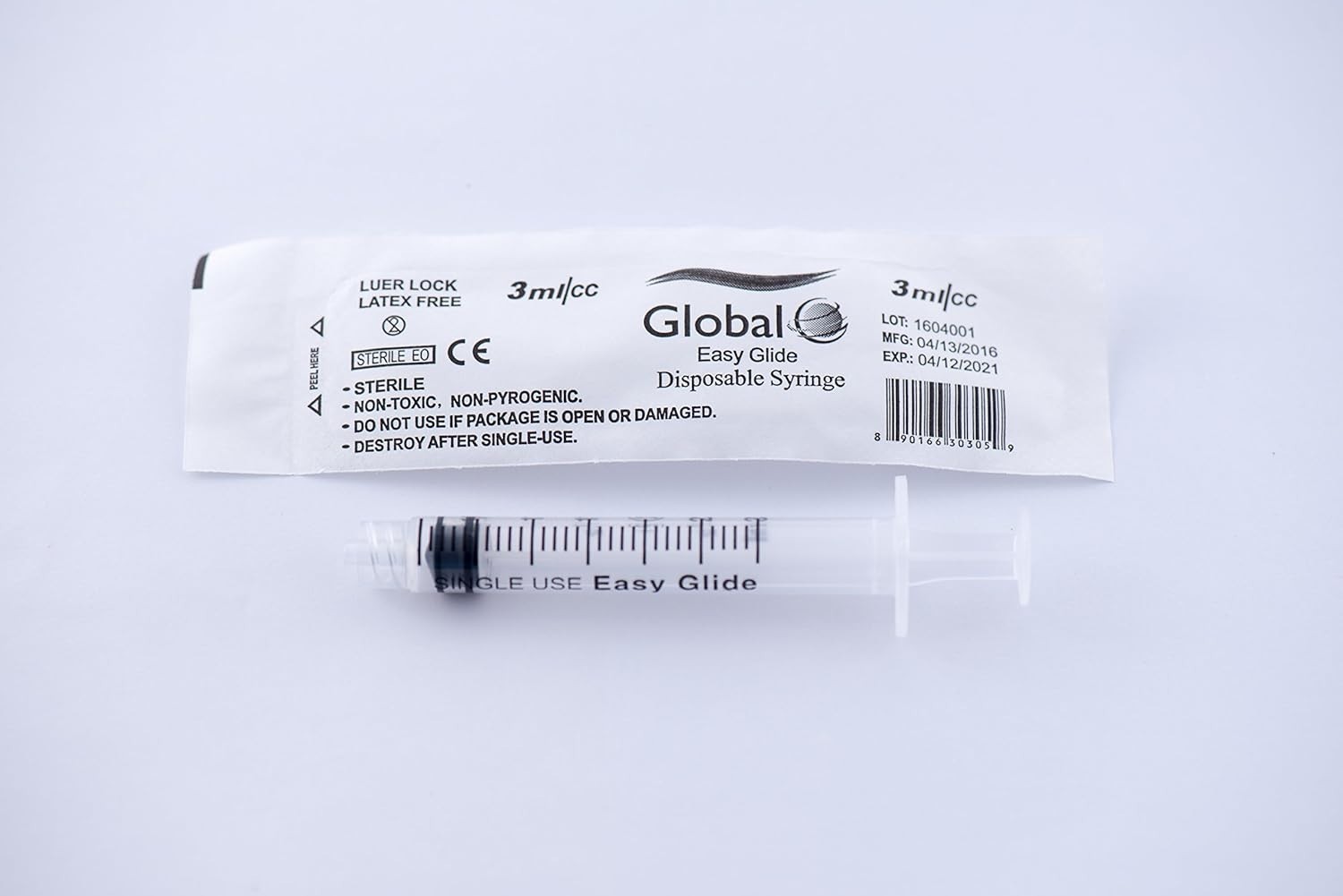 3Cc Luer Lock Syringe (No Needle), Box of 100