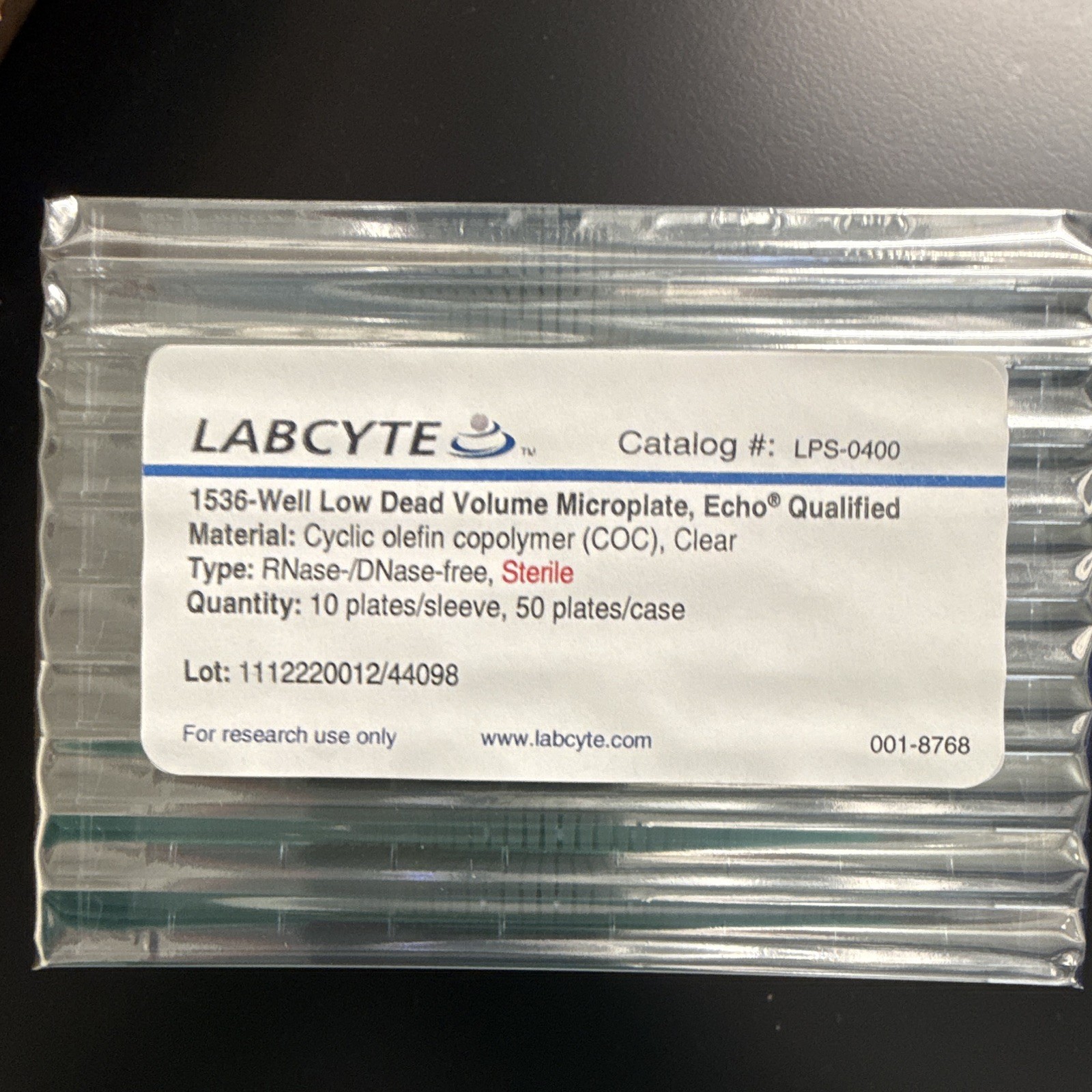 (50/Cs) LABCYTE 384-Well COC Echo Qualified Low Dead Volume Microplates LPS-0400