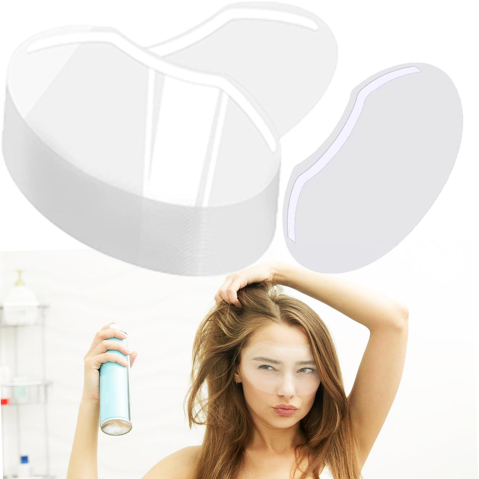 QIOOLEEO 50 Pcs Disposable Shower Face 1 Count (Pack of 50), Clear Eye Patch