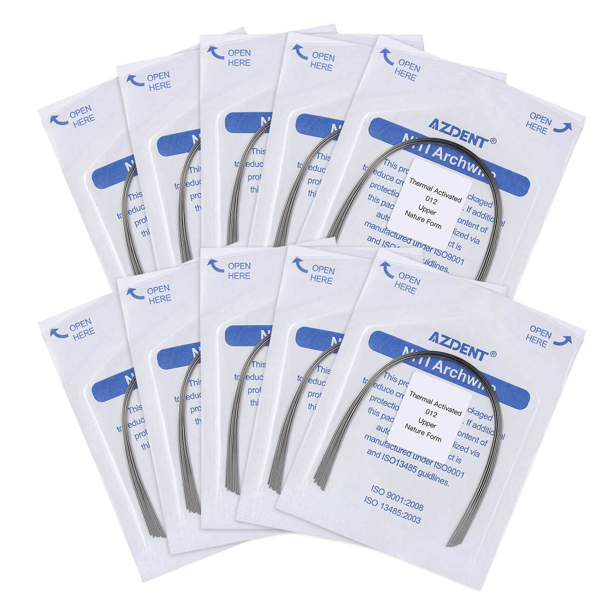 10pcs/kit Dental Orthodontic Heat Thermal Activated Niti Natural Round Arch Wire