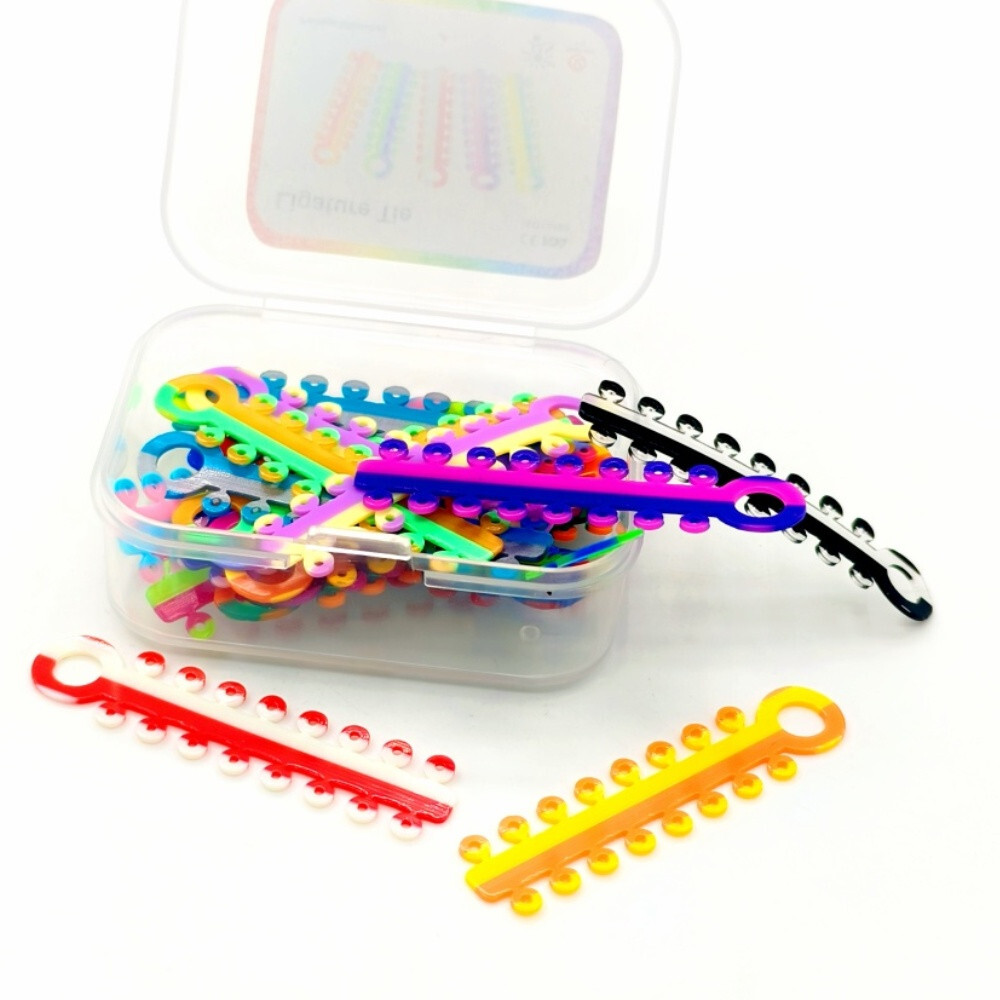 2 Sizes Dental Orthodontic Ligature Ties Elastic Rubber Band Brace Mixed Color