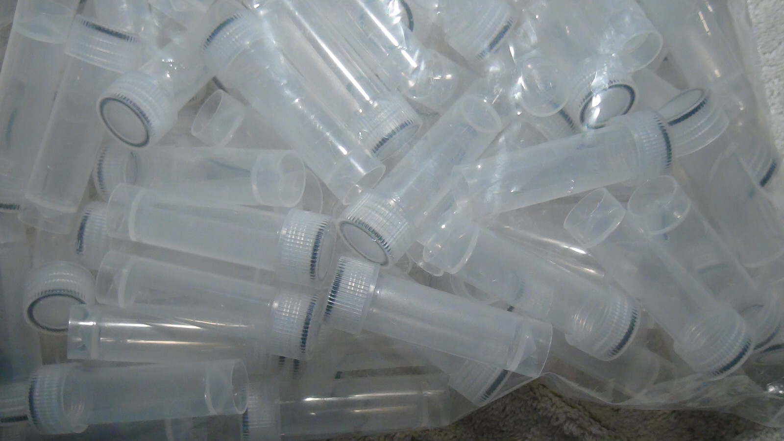 200 x 5mL Cryovial Screw Cap Transport Tubes Self Standing Sterile Clear