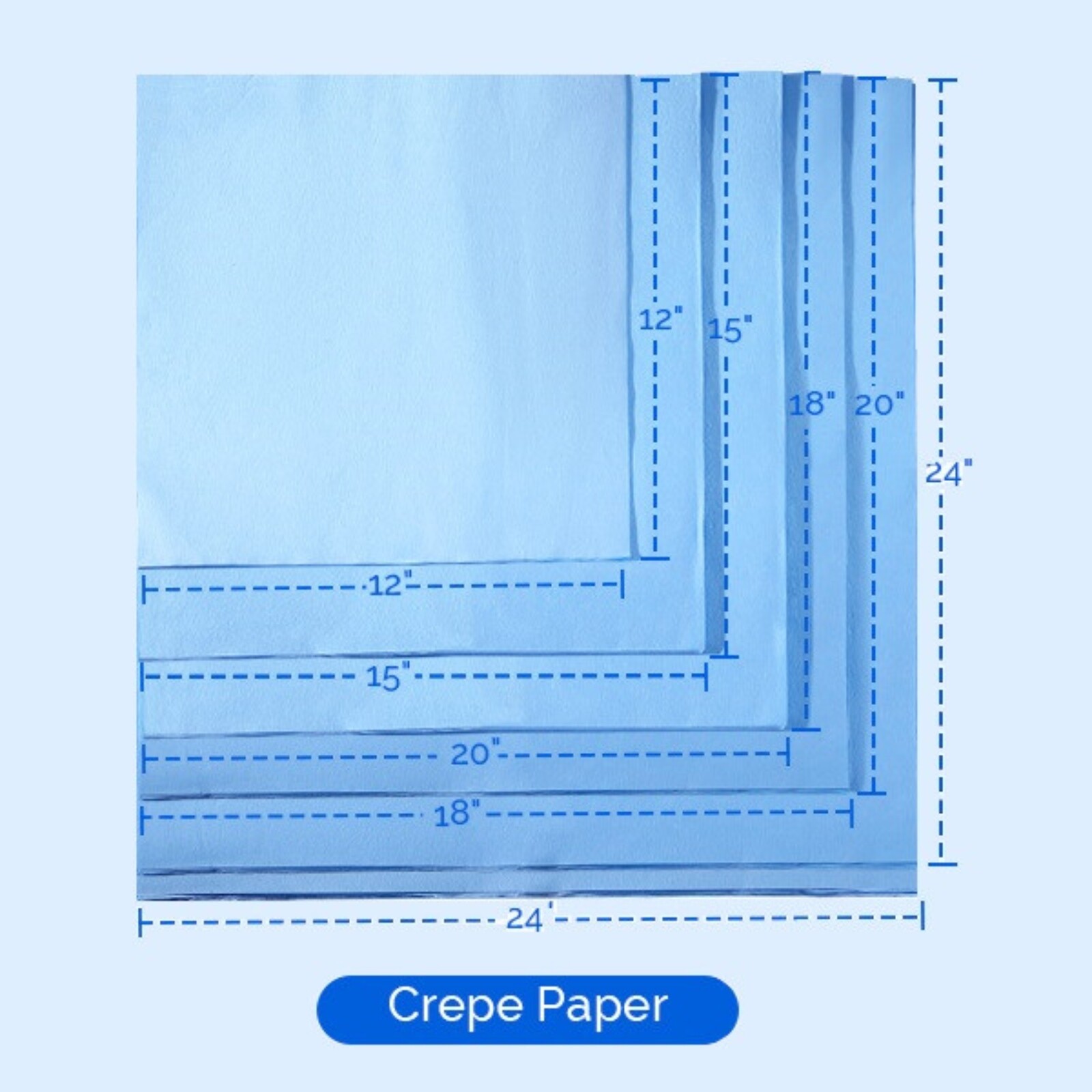 1000PCS 15″x15″ Dental Sterilization Wrap Sheet Autoclave Crepe Paper 60grams