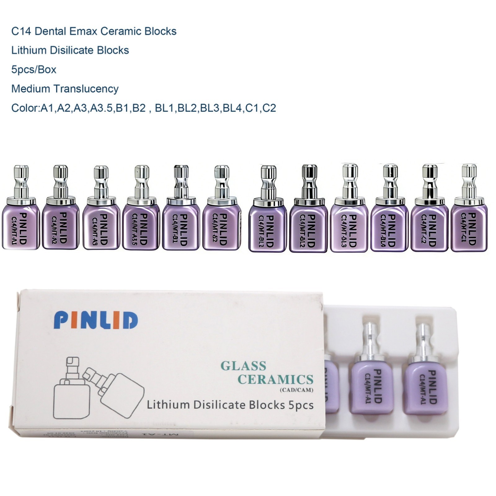 US C14 Dental HT/LT/MT Lithium disilicate ceramic block for Sirona CEREC/inLab