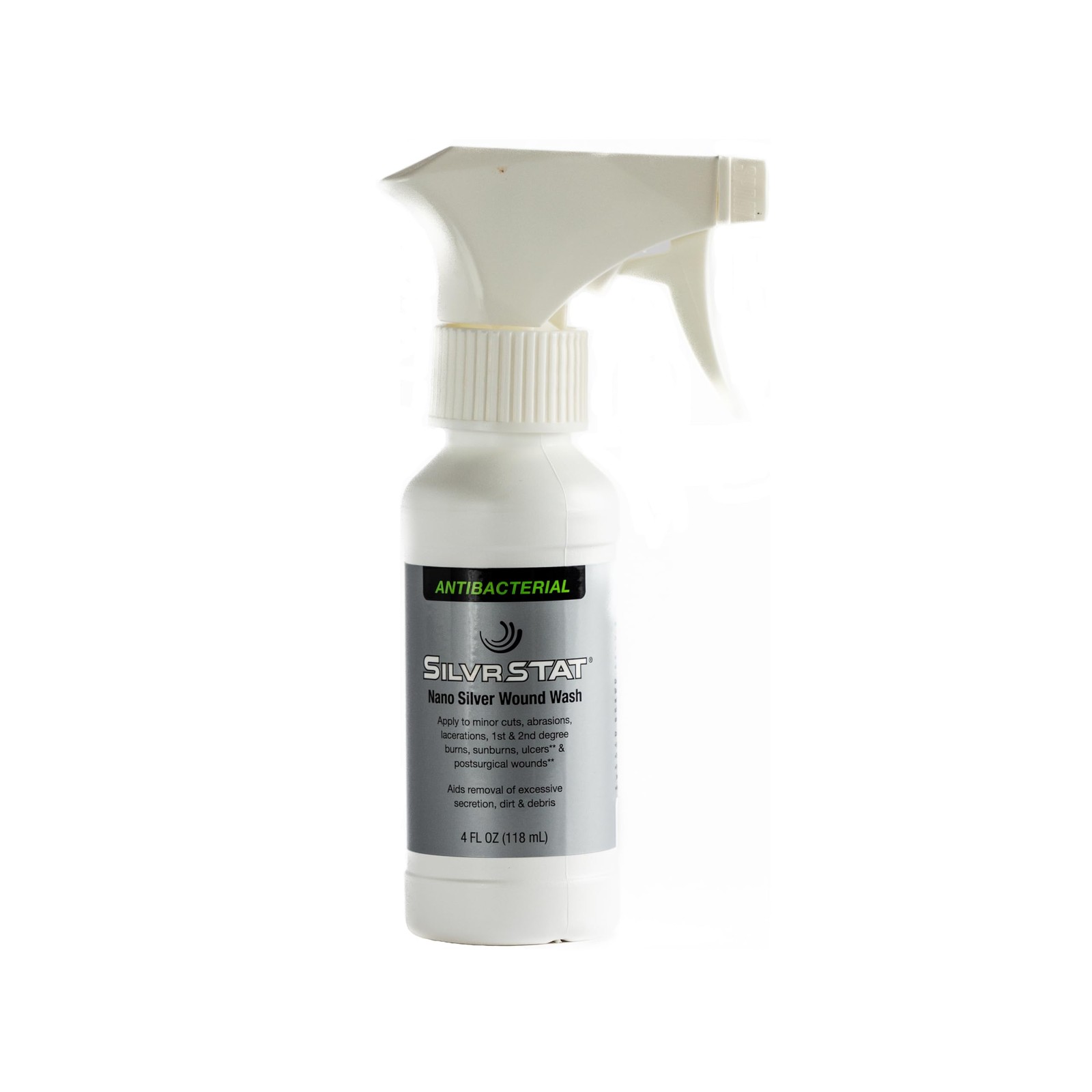 SilvrSTAT Nano Silver Wound Wash Sprayer | Debride & Fine Mist 4 Fl Oz, Clear