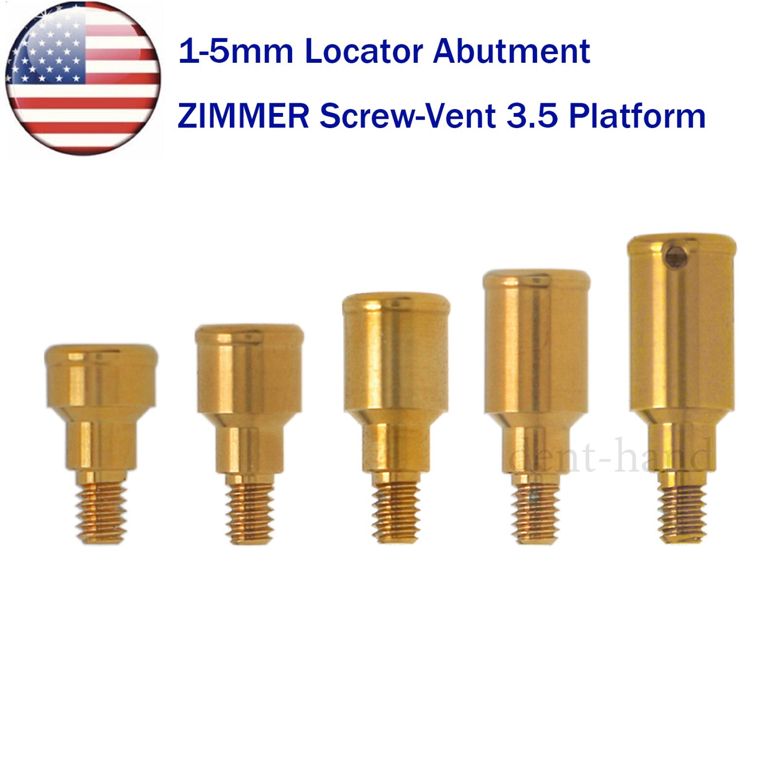 US Dental Zimmer Locator Abutment PA Dia=3.5mm 1-5mm Implant Retention Caps Tool