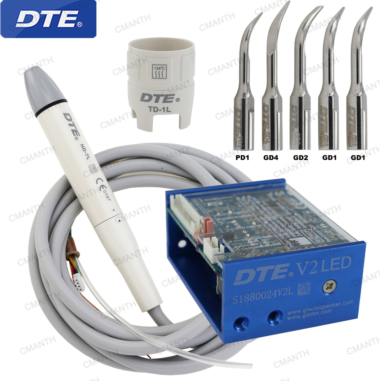 Woodpecker DTE Dental Ultrasonic Scaler Handpiece LED Light Fit EMS NSK SATELEC