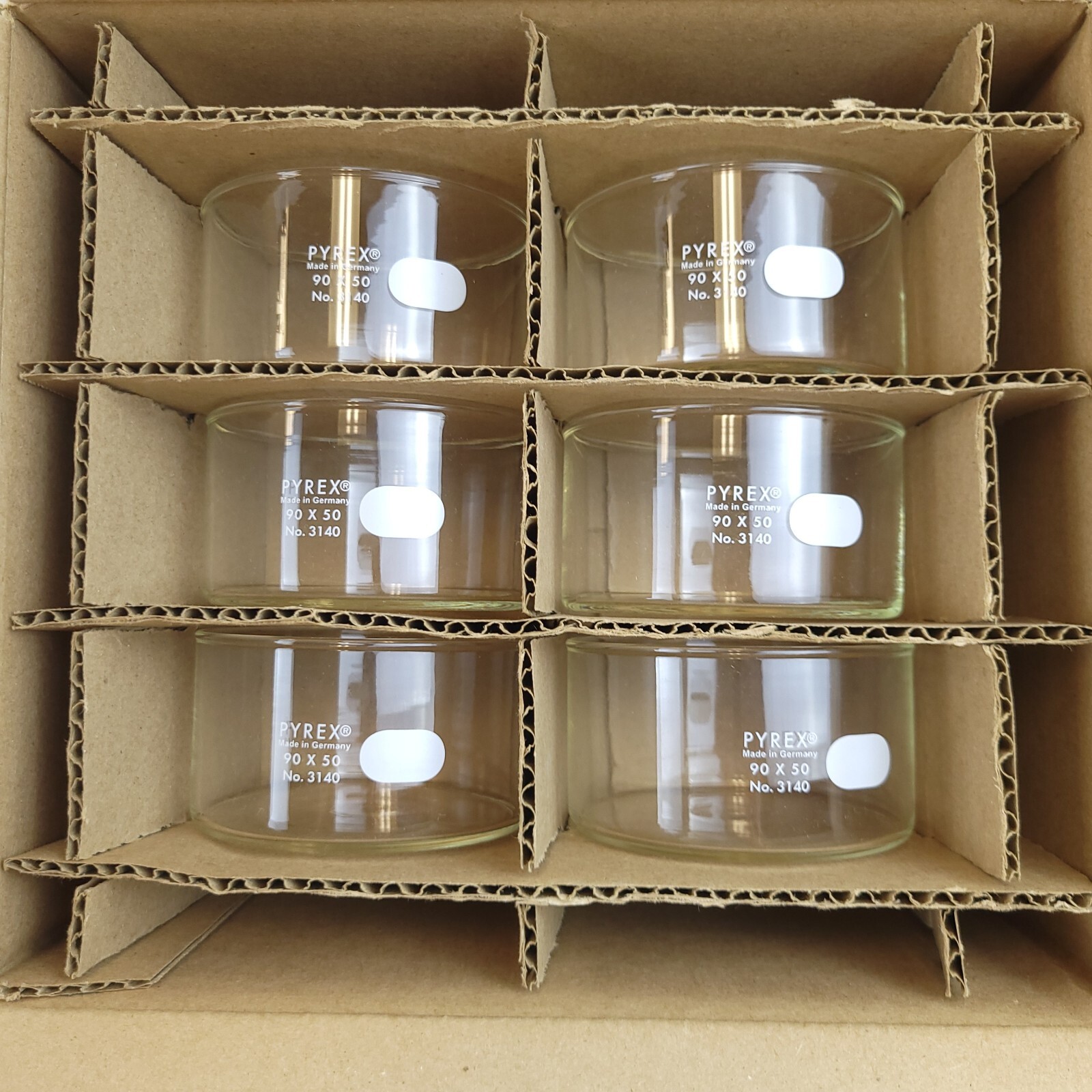 Pyrex 3140-90 Box of 6 270mL 7740 Glass Dish Crystallizing 90x50mm Corning