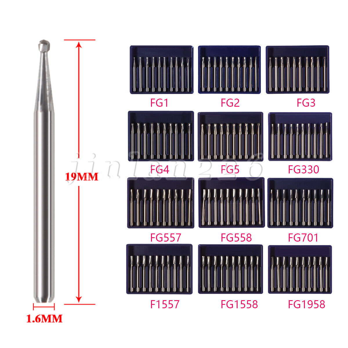 Dental Tungsten Carbide Tungsten Steel Burs for High Speed Handpiece
