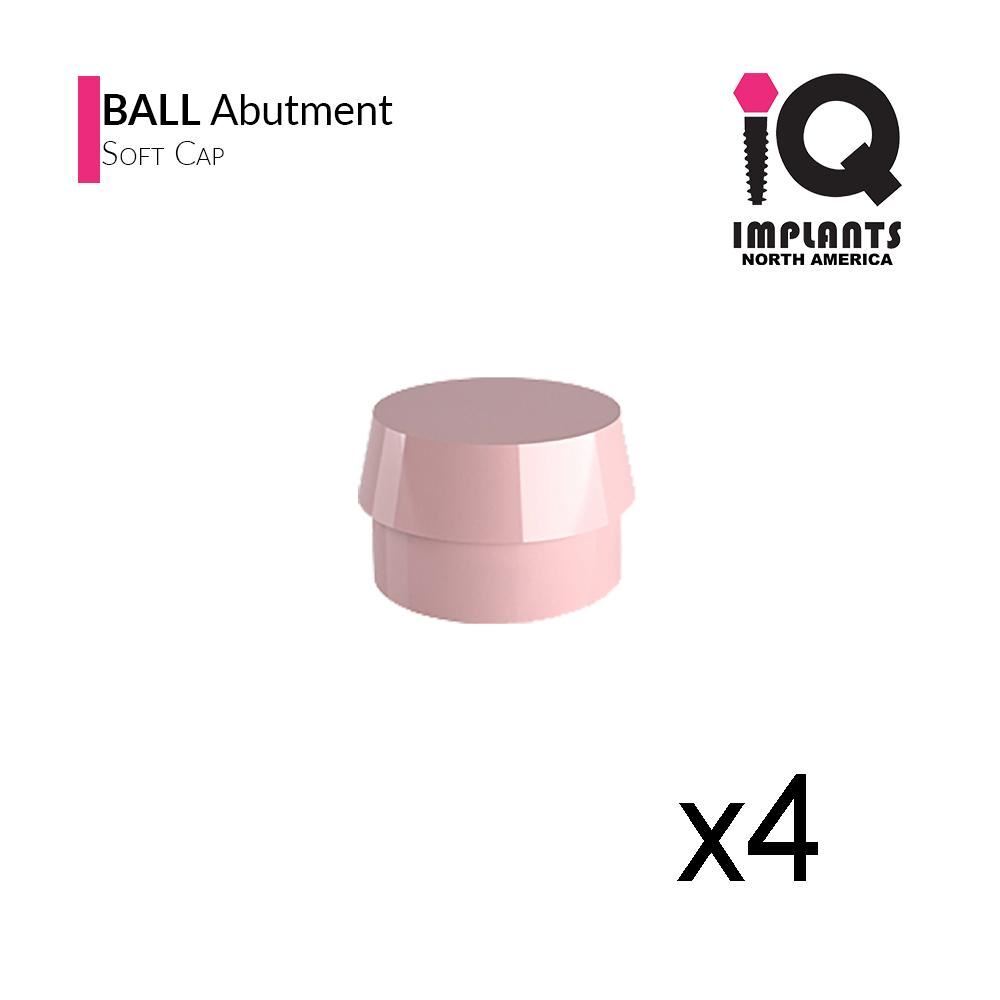 IQ USA Ball Attachment Retentive Caps Soft, Pink 1.98lbs / 900gr (4 pack)