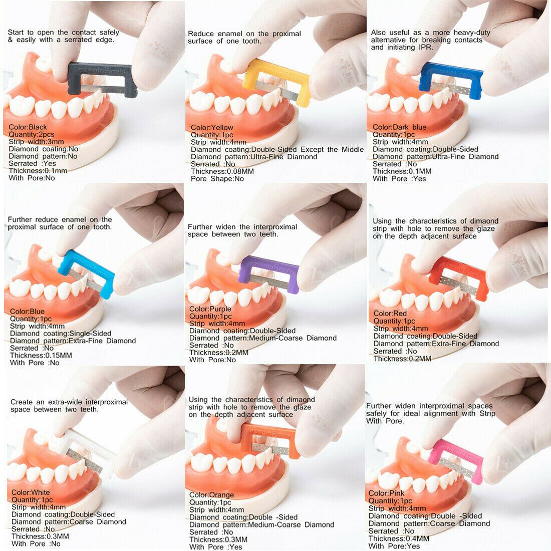 Orthodontic IPR/IR Strips Dental Interproximal Reduction Enamel strip polishing