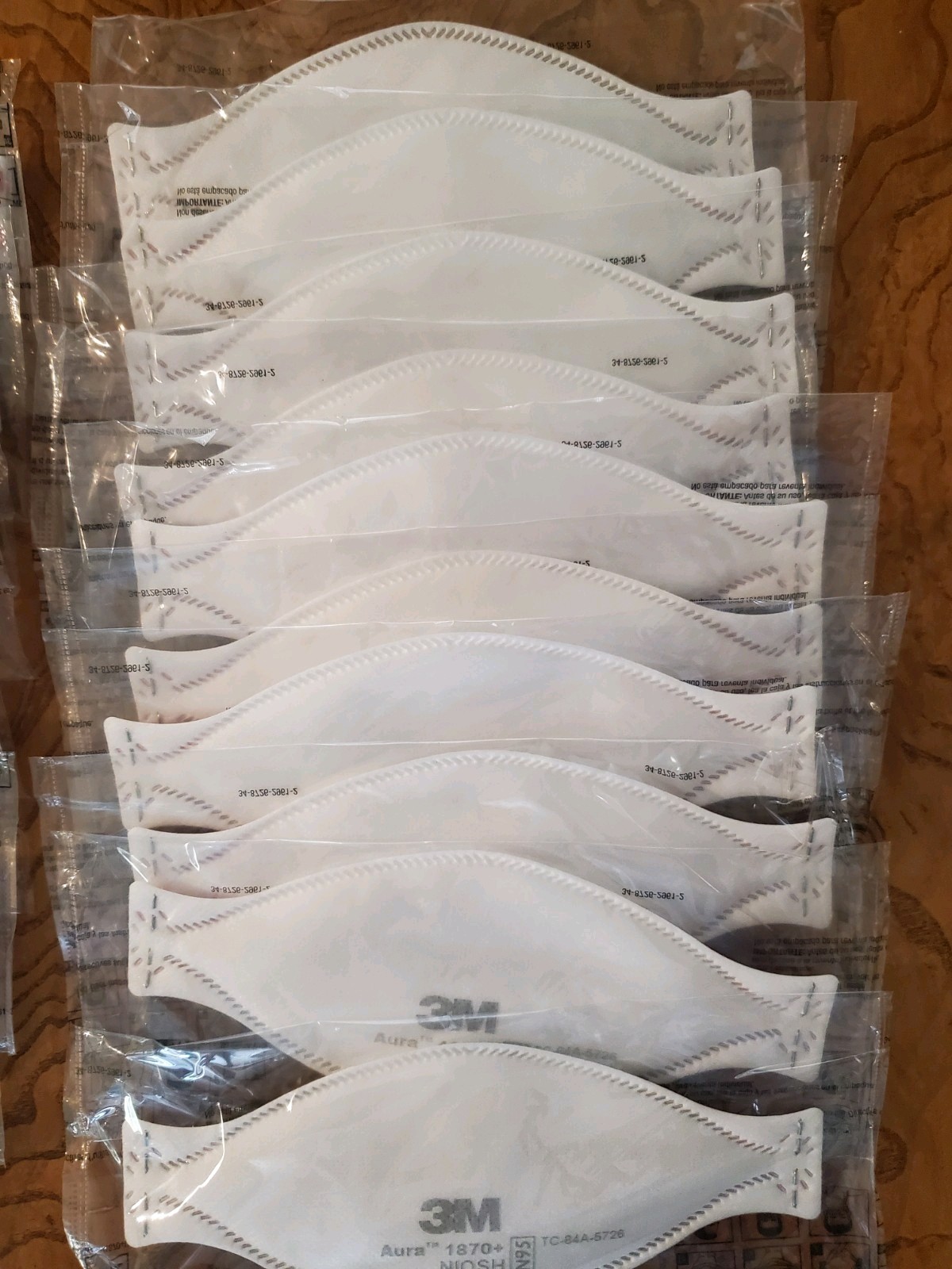 3M Face Masks – 10 Individually Wrapped Aura N95 1870+Respirator/Surgical