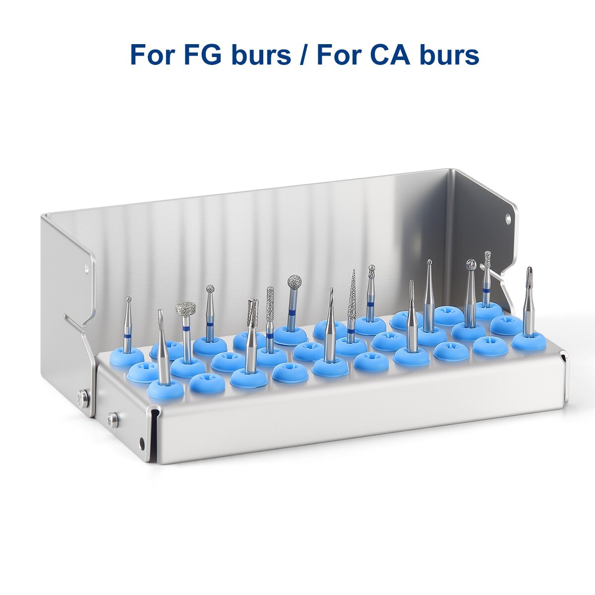 8/30Holes Bur Dental Burs Disinfection Autoclave Stand Holder Block Case Steel