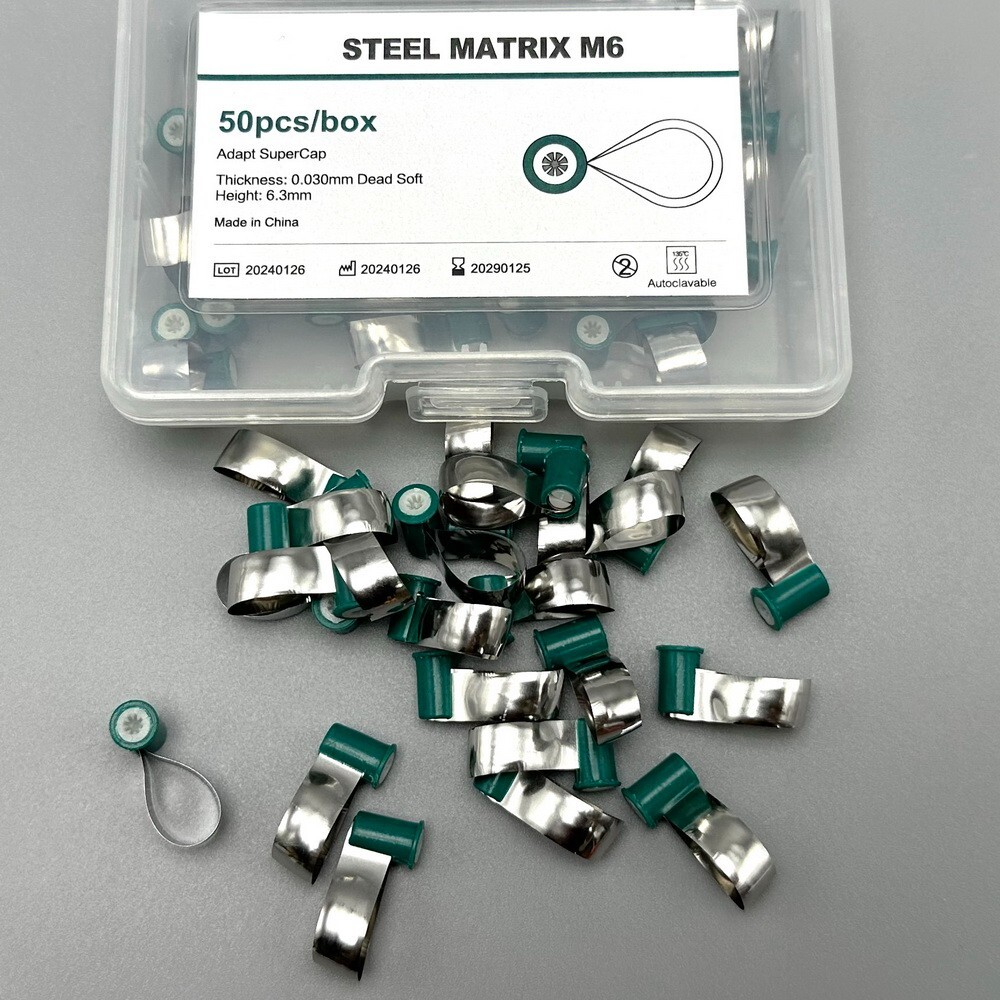 Dental Adapt SuperCap Steel Matrix M6 Matrices 50Pcs/Box Thickness 0.03/0.038mm