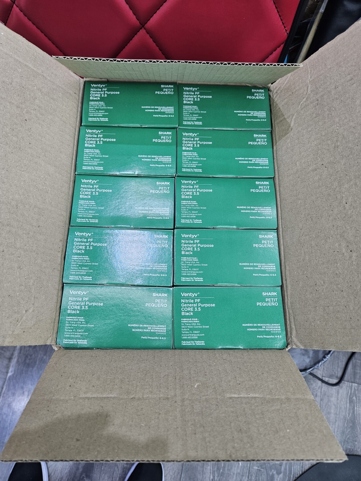 1 CASE VENTYV NITRILE Gloves General Purpose 3.5 Black Barber Salon None Medical